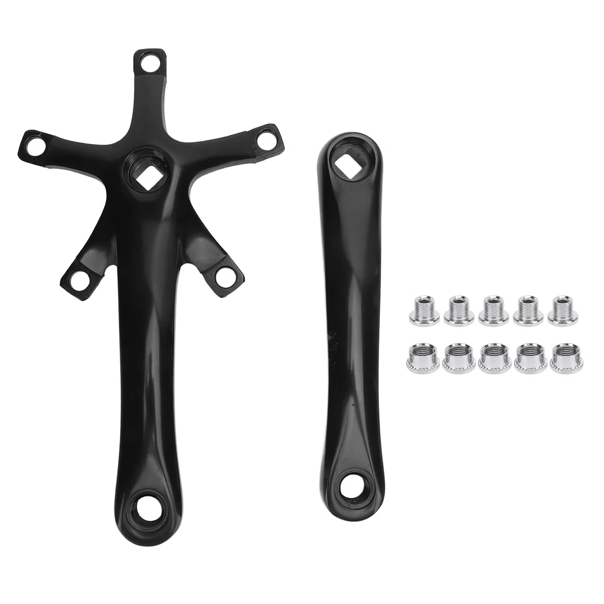 Zestaw Korby 165 Mm, Mocny Mechanizm Korbowy Wykonany z Najwyższej Jakości Materiałów ze Stopu Aluminium o Ergonomicznej Konstrukcji, Idealny do Jazdy Po Drogach i Podróży na