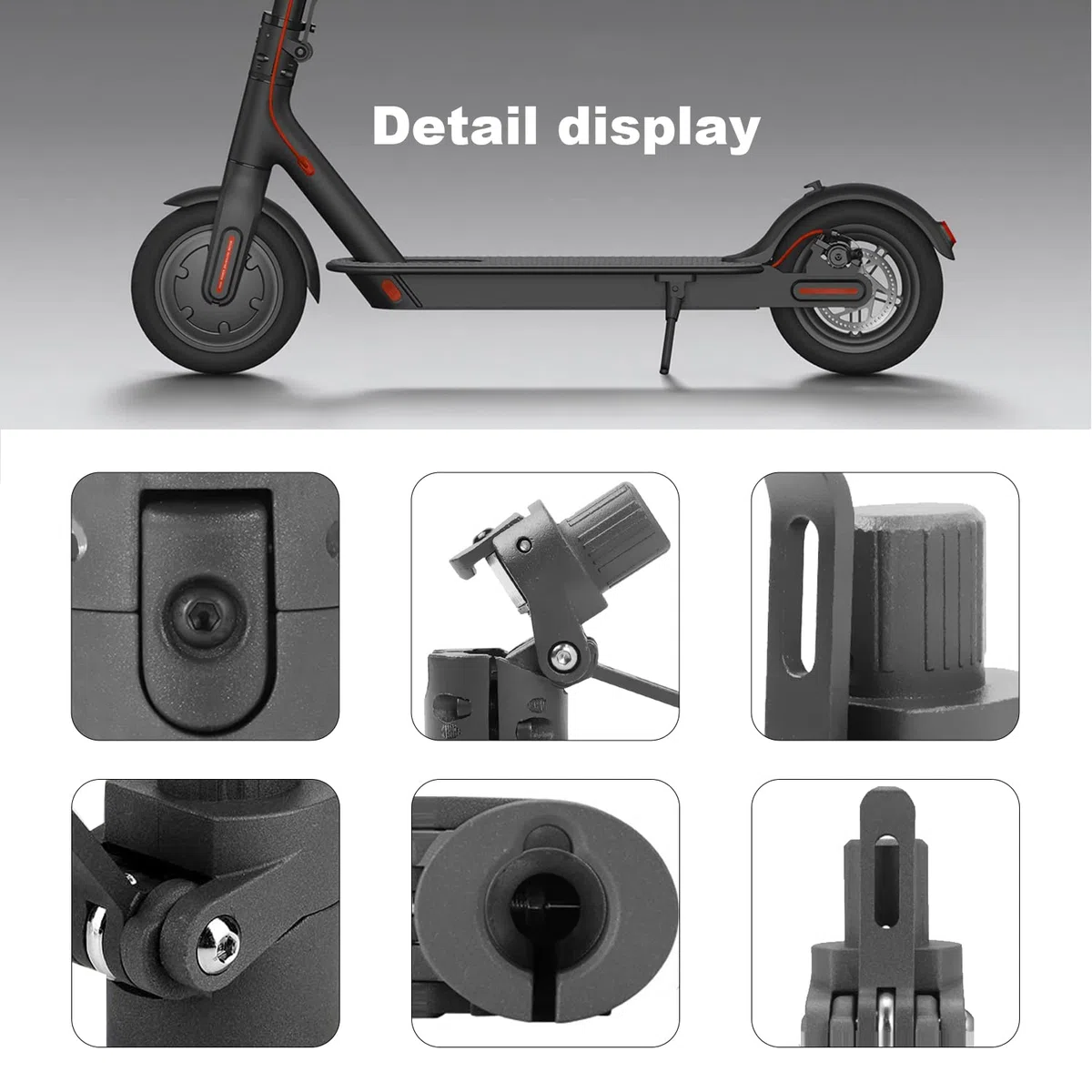 Składany stojak ze stopu aluminium, śruba blokująca, hak, złącze metalowe, podstawa drążka składanego, kompatybilny z Xiaomi 1S E M365 Pro Pro2