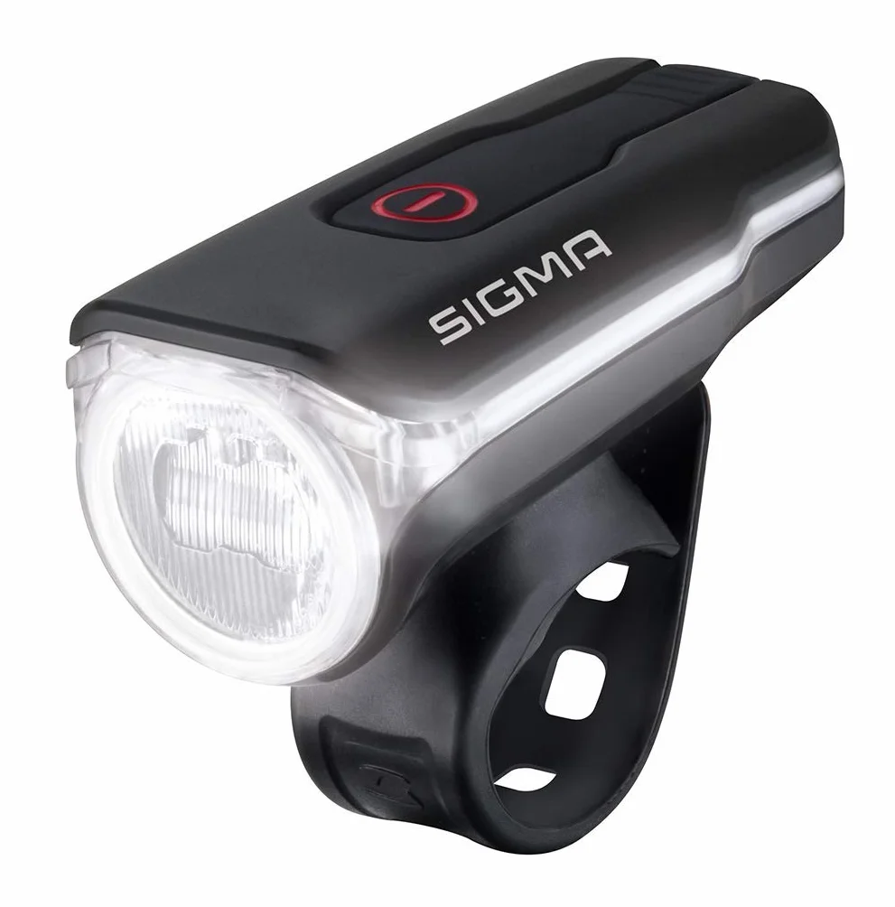 SIGMA Aura 60 USB | przednia lampka rowerowa o mocy 60 LUX | przednia lampka zasilana bateryjnie | 3 tryby świecenia | przednia lampka odporna na warunki atmosferyczne i ładowalna