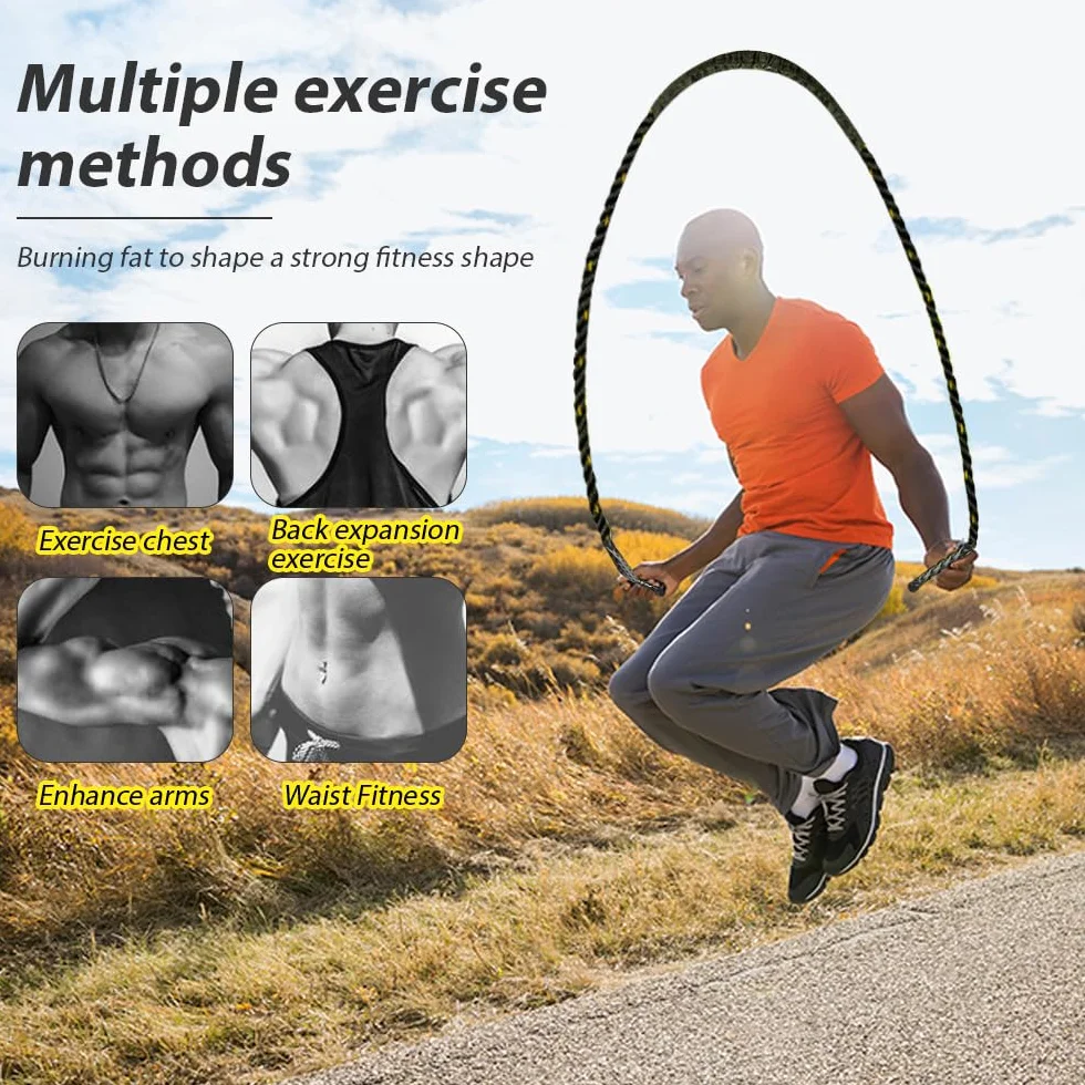 Mineup Ciężka skakanka, Battle Jump Ropes, Ciężka skakanka dla dorosłych do treningu, 1,12 kg, Battle Rope, lina bojowa dla lepszej siły, lina fitness, utrata wagi