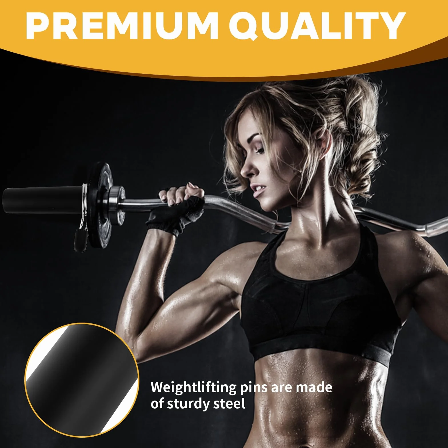 Gym Pin Extender z 1 klipsem sprężynowym Gympin Weight Stack, pin do dodatkowej wagi, średnica 8 mm, długość 110 mm do dodatkowego ciężaru do układania w stos ciężarków, zamiennik ciężaru do