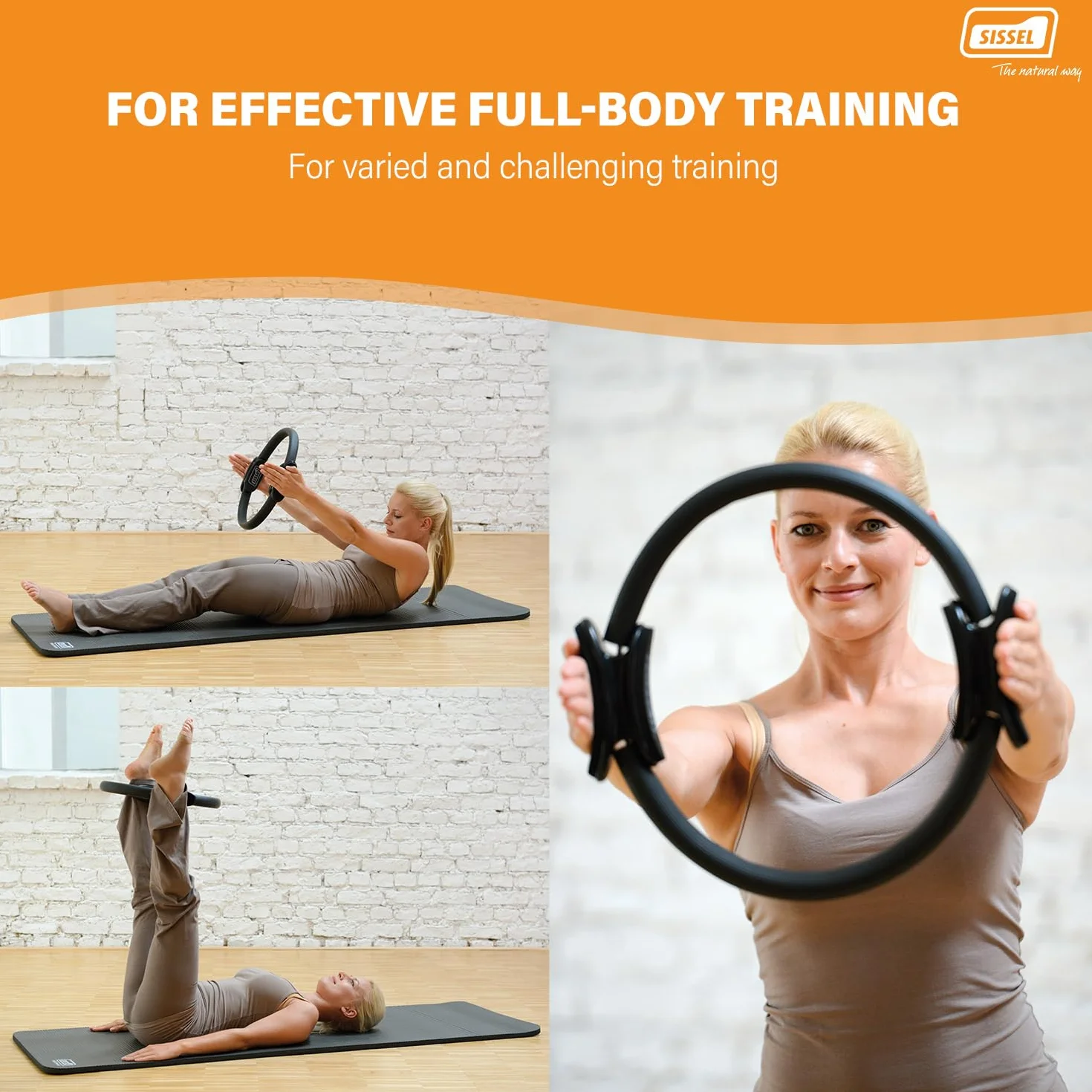 SISSEL PILATES Circle, pierścień do pilatesu z antypoślizgowymi uchwytami