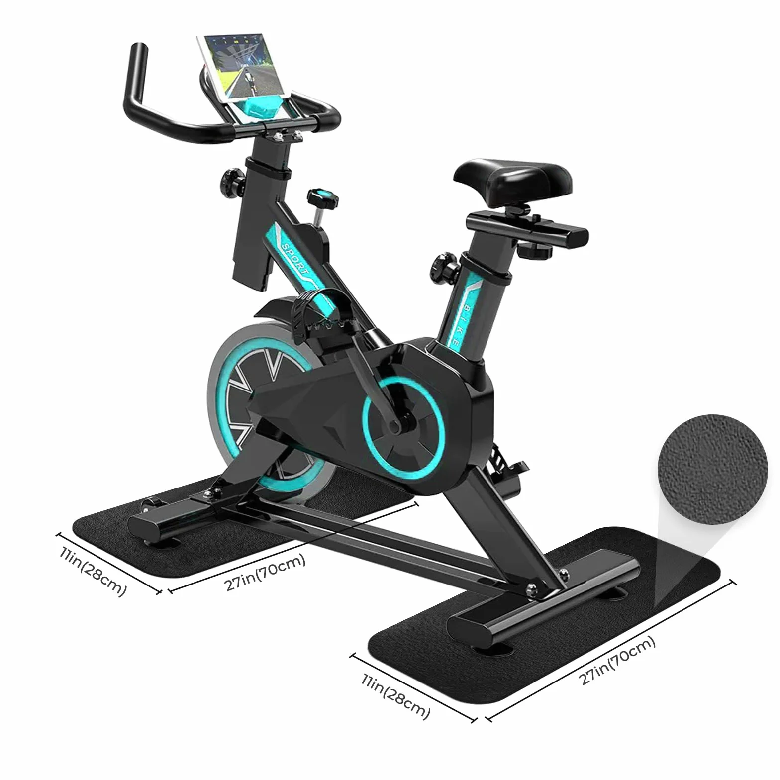 Mata ochronna na bieżnię antypoślizgowa 6 mm PCW do sprzętu fitness