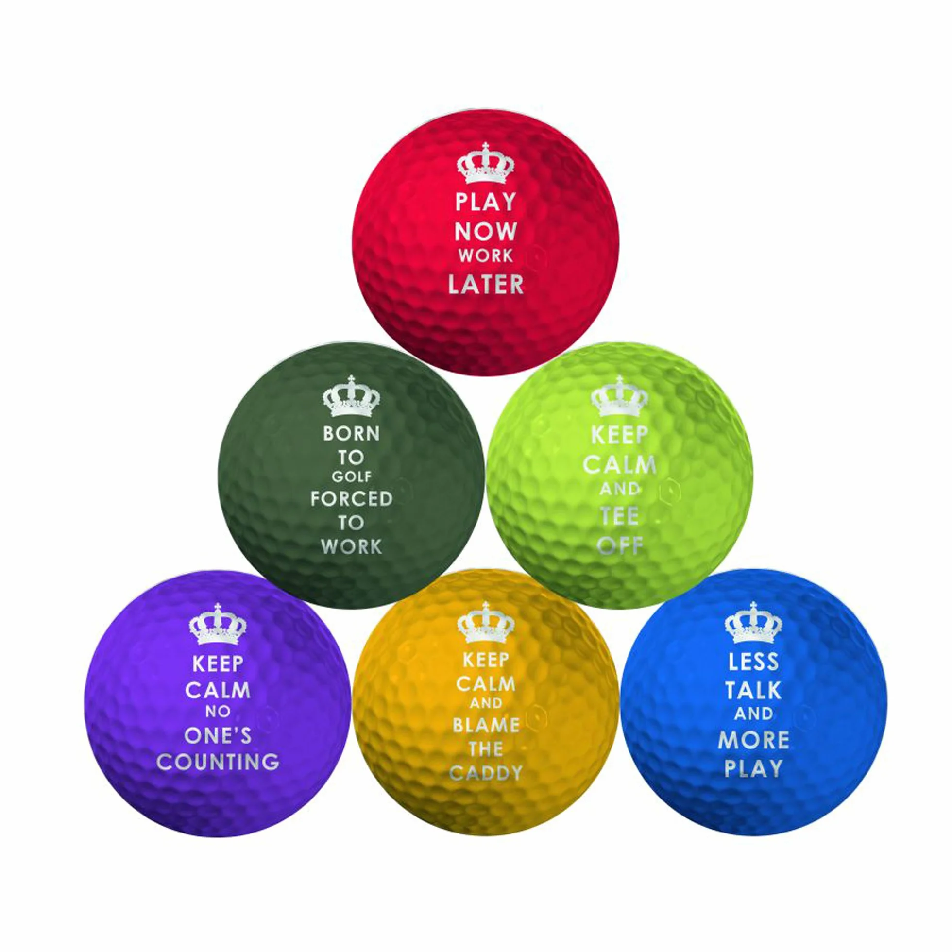 Longridge Keep Calm piłki golfowe, 6 sztuk