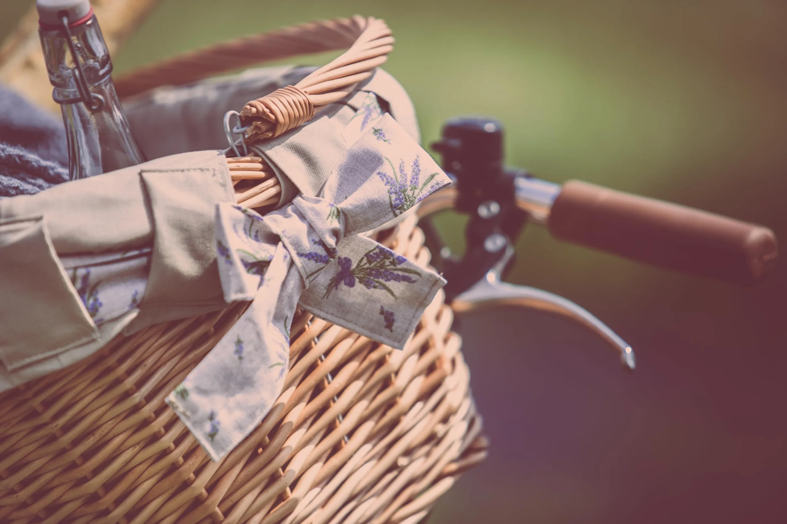 e-wicker24 Kosz rowerowy z przodu, wiklinowy kosz na kierownicę