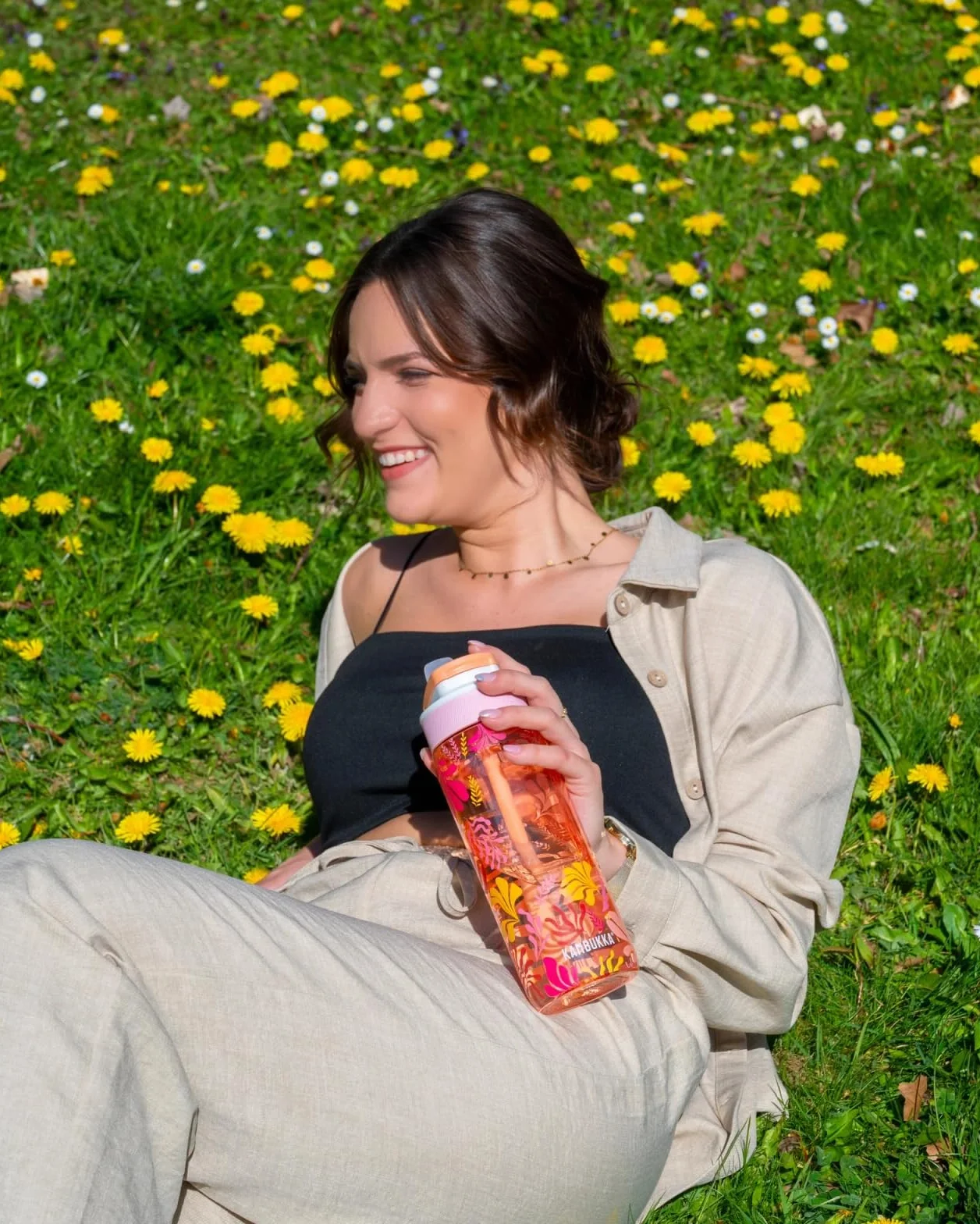 Kambukka butelka na wodę Lagoon 750 ml Nectar Drops z tritanu, szczelna, słomka i ustnik, BPA free