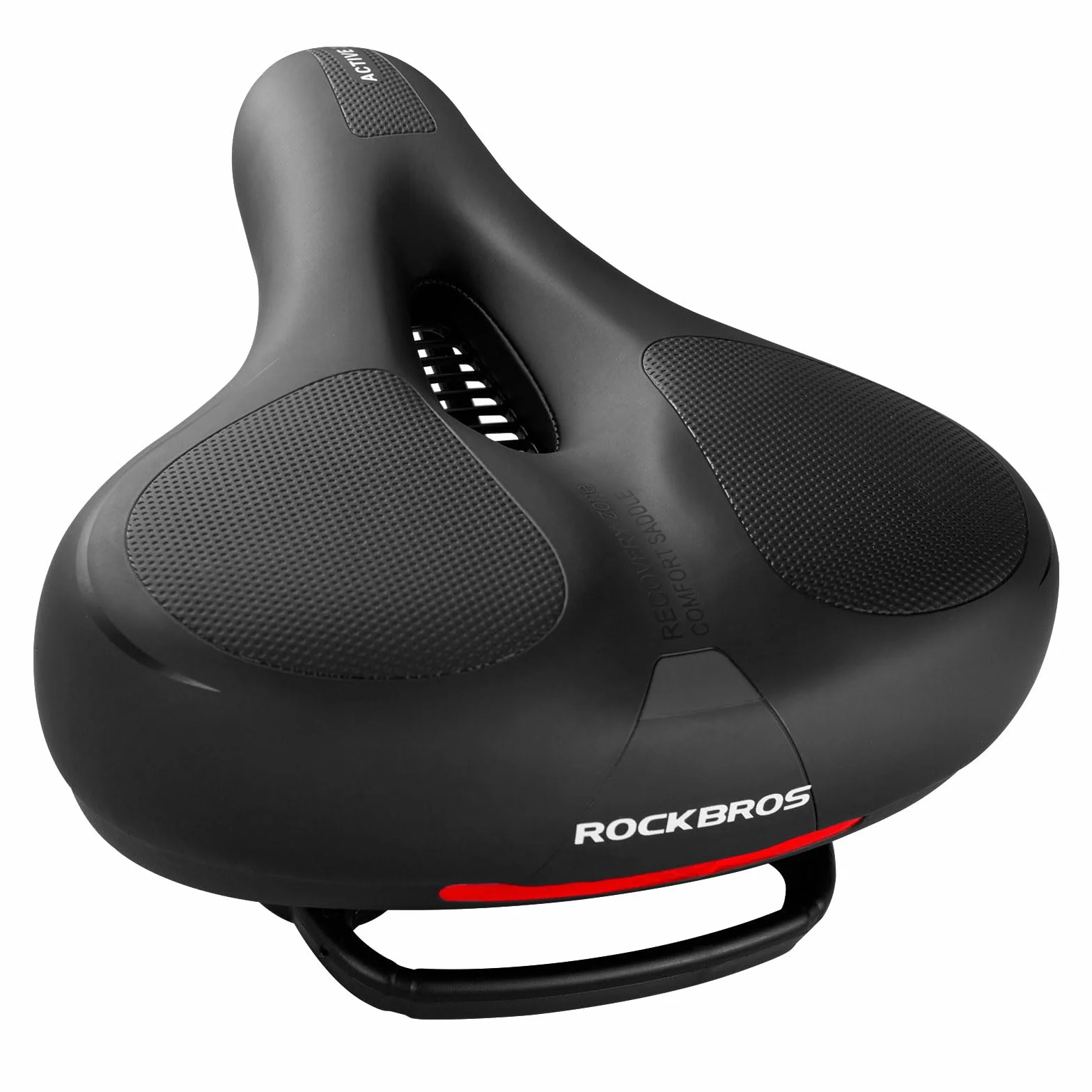 ROCKBROS Siodełko Rowerowe Wodoodporne Oddychające Antypoślizgowe Miękkie Lekkie Wygodne Ergonomiczne z Pamięcią Kształtu i Odblaskami Uniwersalne dla Mężczyzn Kobiet