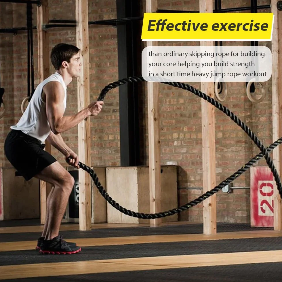 Mineup Ciężka skakanka, Battle Jump Ropes, Ciężka skakanka dla dorosłych do treningu, 1,12 kg, Battle Rope, lina bojowa dla lepszej siły, lina fitness, utrata wagi