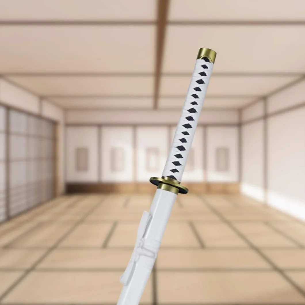 Katana One Piece – miecz manga + uchwyt na miecz drewniany + pasek – Samuraj Catana Cosplay Anime - drewniany miecz dla dzieci i dorosłych – dekoracyjny kostium ninja szabla