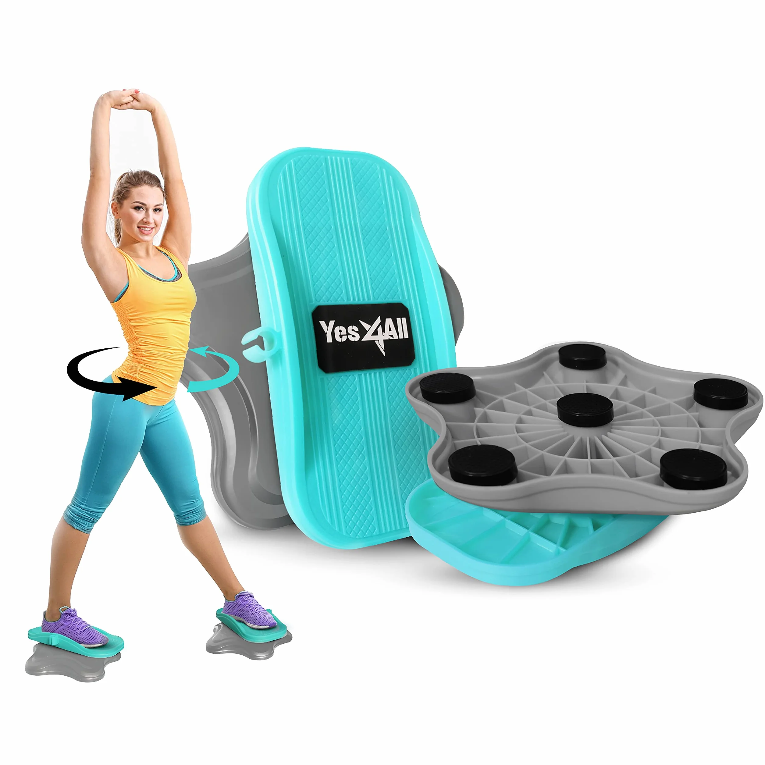 Yes4All Twist Waist Disc - Fitness Talia Twister nowej generacji Fitness Talia Twist Disc do wielofunkcyjnej podeszwy stóp Sprzęt fitness do domu, wyszczuplający sprzęt sportowy