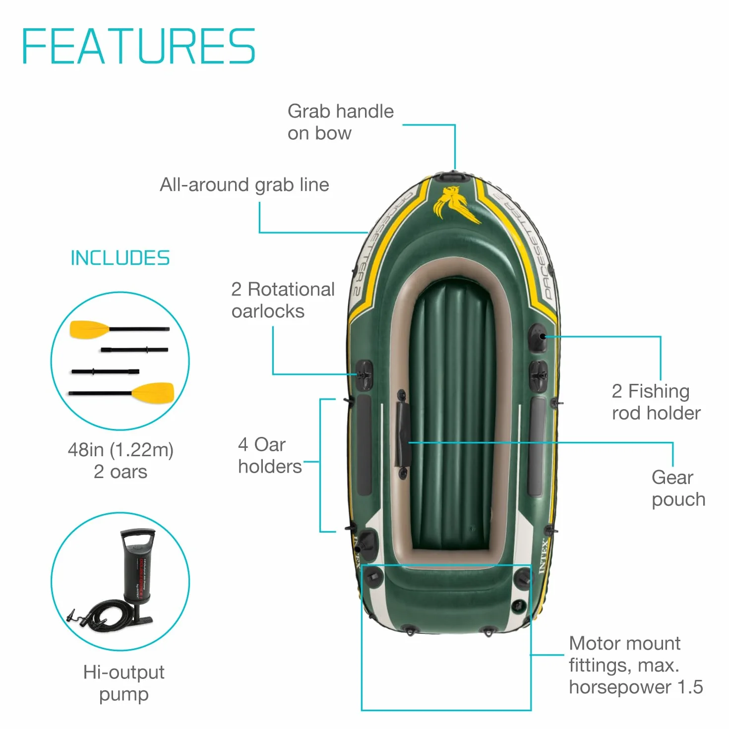 Intex Seahawk 2 Ponton 236 x 114 x 41 cm