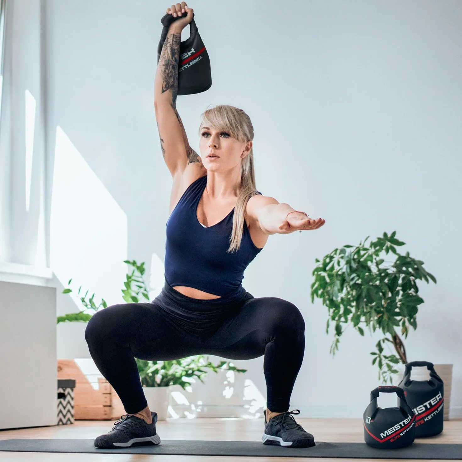 Meister Elite przenośny kettlebell piaskowy - waga miękkiego worka z piaskiem - 10/15/9 kg