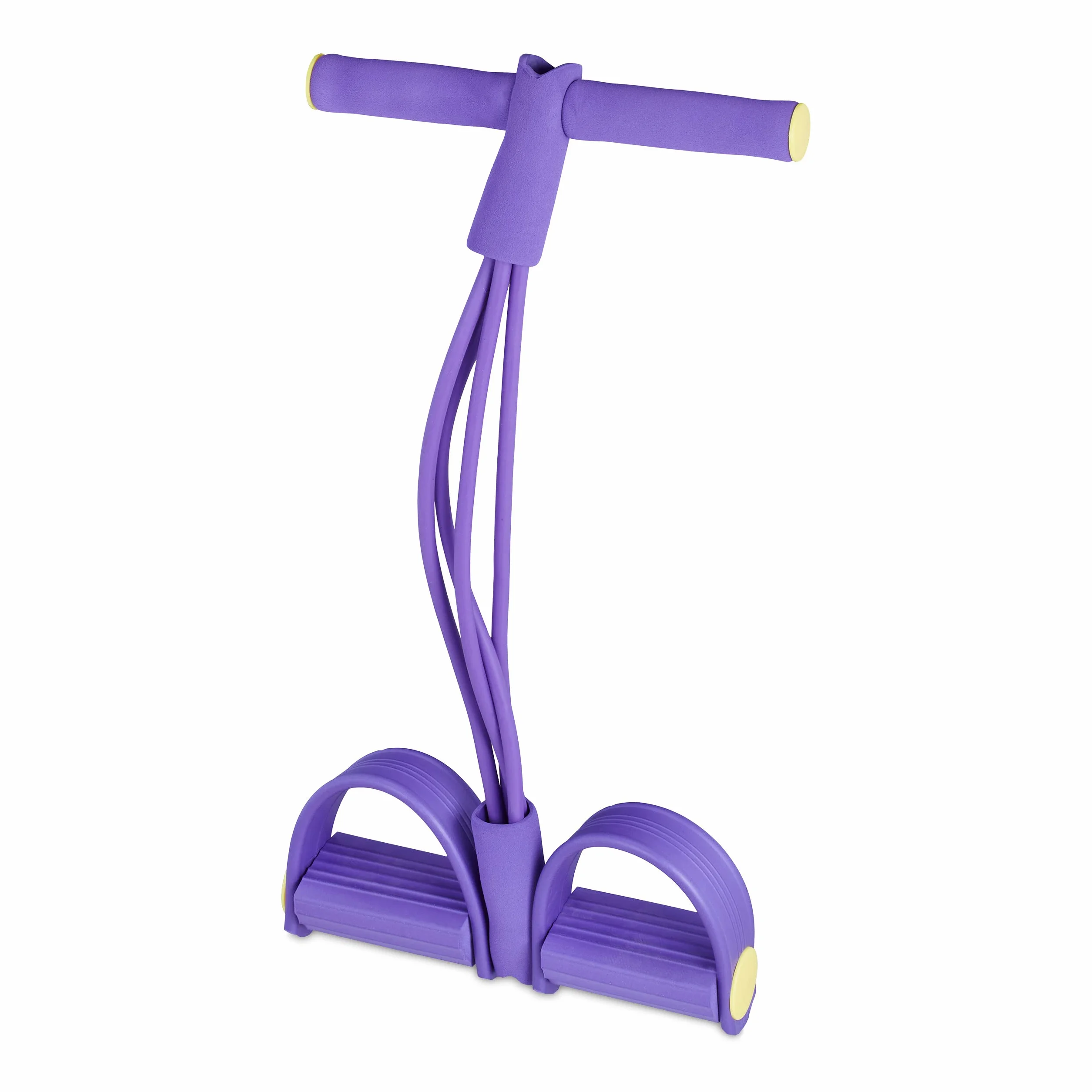 Relaxdays Multi Expander regulowane pedały uchwyt wielofunkcyjny taśma oporowa do fitness fioletowy
