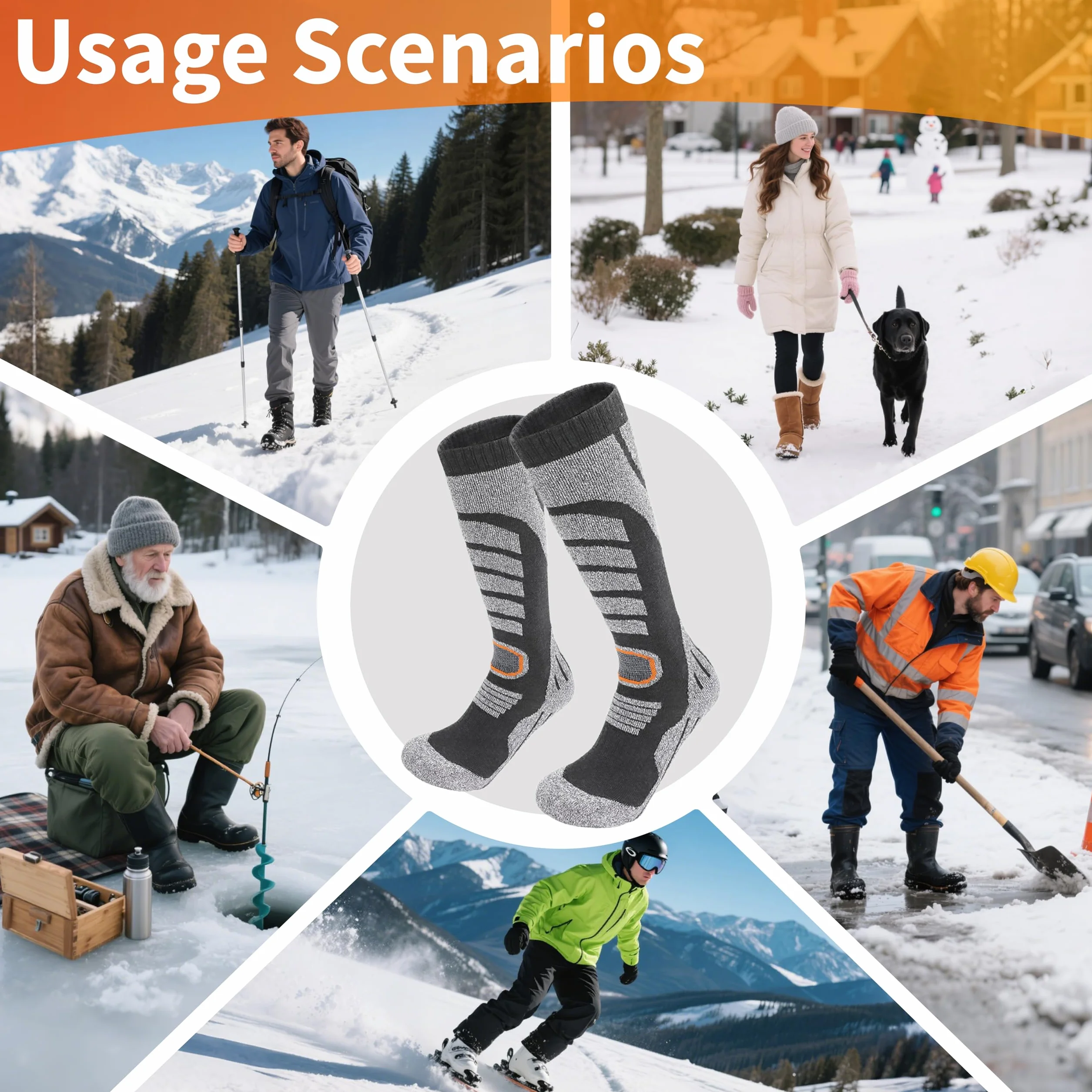 seenlast 1 para skarpet narciarskich, uniseks, skarpety narciarskie, sporty zimowe, snowboard, oddychające skarpety, skarpety termiczne, skarpety funkcyjne z bawełny, skarpety outdoorowe