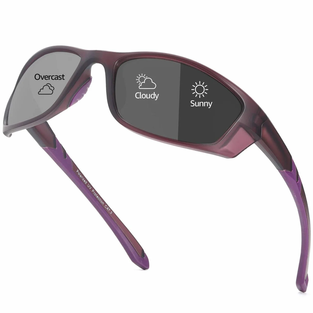Myiaur Okulary rowerowe damskie z polaryzacją, fotochromowe, sportowe okulary przeciwsłoneczne z ochroną UV400, do biegania, jazdy na rowerze