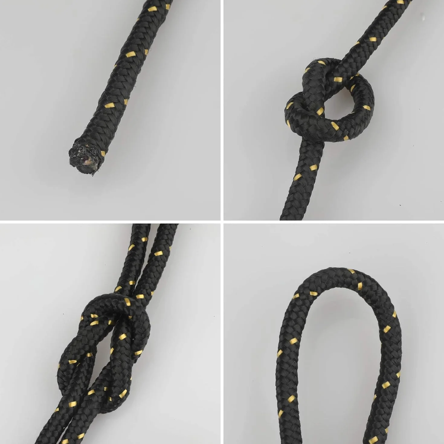 KINGLAKE Lina nylonowa 20 m 8 mm czarny paracord do wiązania survivalu ogrodnictwa
