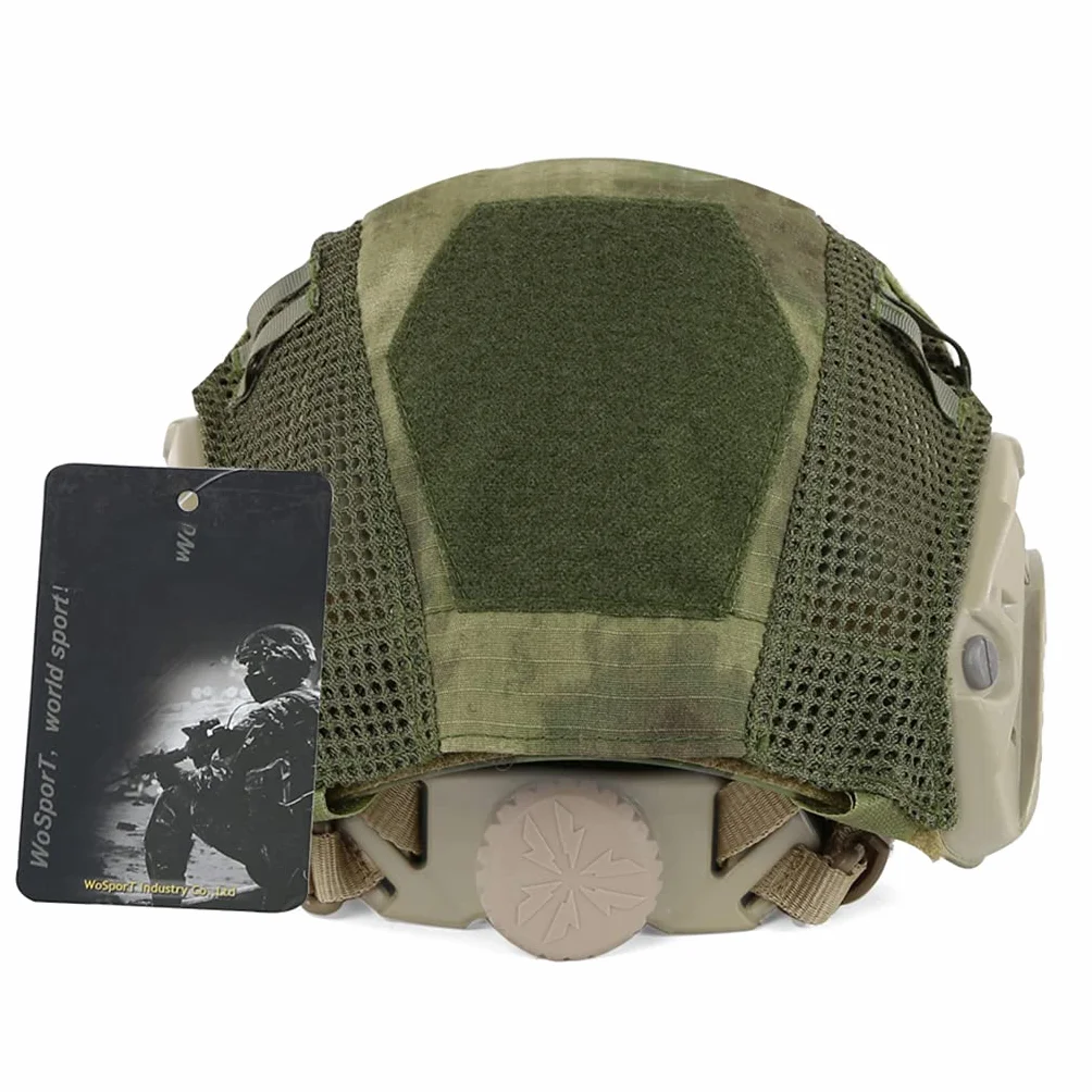 Wojskowy nylonowy hełm Camo, pokrowiec na hełm taktyczny Airsoft, pokrowiec ochronny na hełm zewnętrzny do kasku FAST MH/PJ/BJ (bez kasku),Green