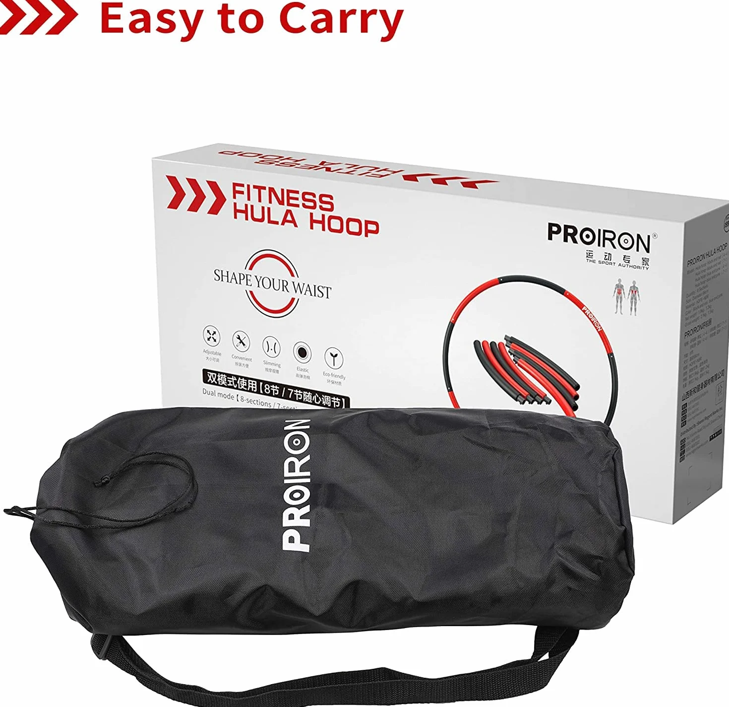 PROIRON Hula Hoop Weighted Ćwiczenia Hula Hoop dla dorosłych Dzieci Początkujący Wyściełane pianką 1,2 kg / 1,8 kg 73-98 cm Szeroki Sport Odpinany Hula Hoop