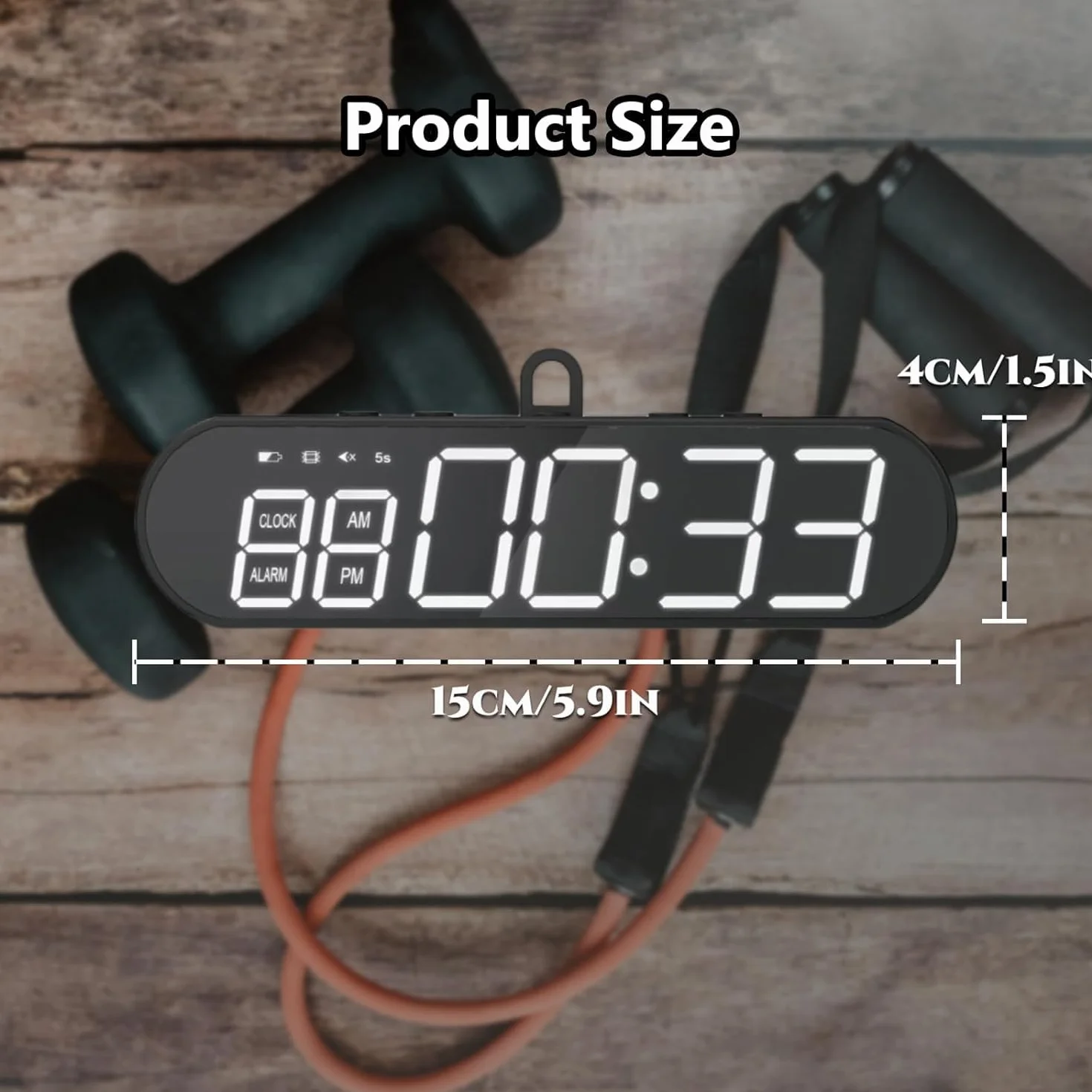 Minutnik Na Siłownię Zegar Interwałowy, 10-funkcyjny Timer Treningowy Zegar Interwałowy Przenośny Minutnik Na Siłowni Zegar Odliczający USB Ładowany Minutnik Do ćwiczeń Fitness Stoper Zegar Treningowy