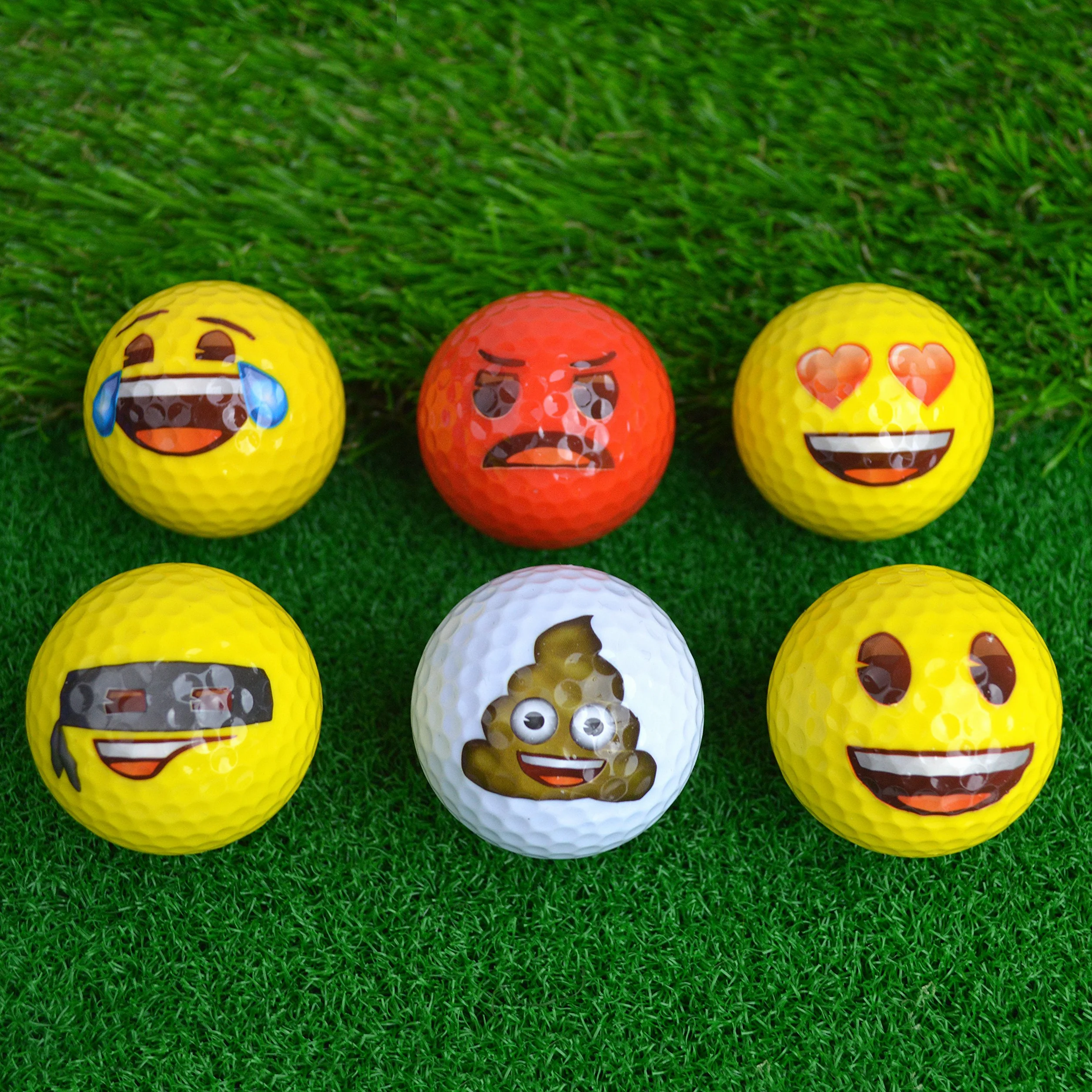 Emoji Oficjalna nowość zabawne piłki golfowe - opakowanie 6 szt.