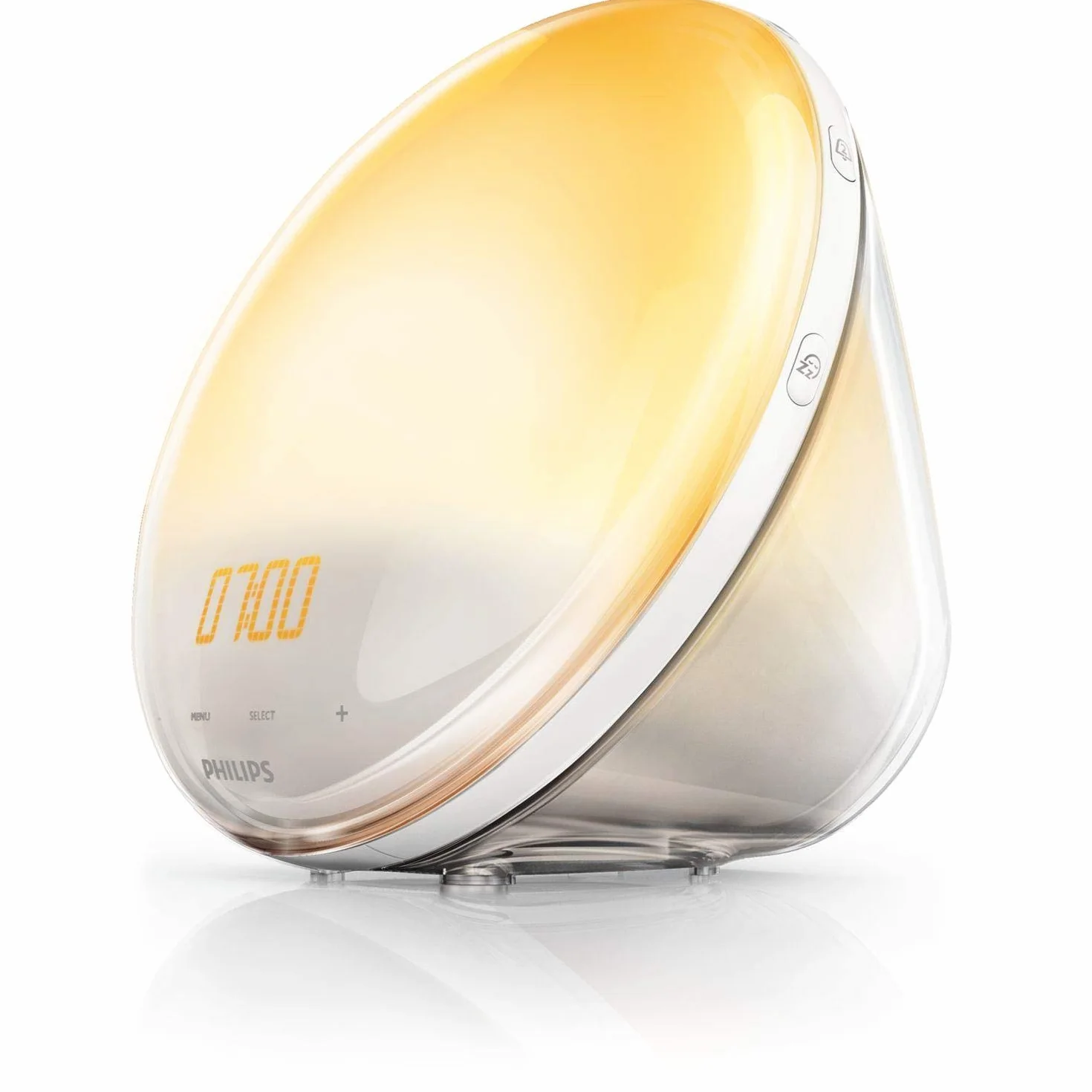 PHILIPS SmartSleep HF3519/20 budzik świetlny, symulacja wschodu i zachodu słońca, 5 dźwięków natury, radio FM, lampka do czytania