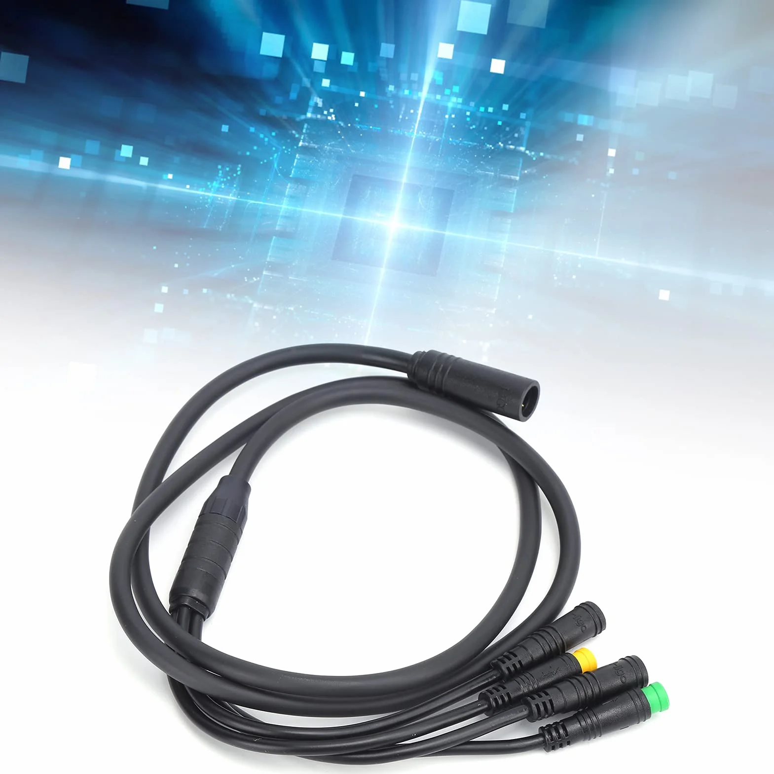 Kabel Rowerowy 1T4 dla BBS01/BBS02, Wodoodporny Przew¨®d z Nylonu, 103 cm, Kompatybilny z Wy?wietlaczem, Manetk? Gazu i D?wigni? Hamulca do Silnika Centralnego