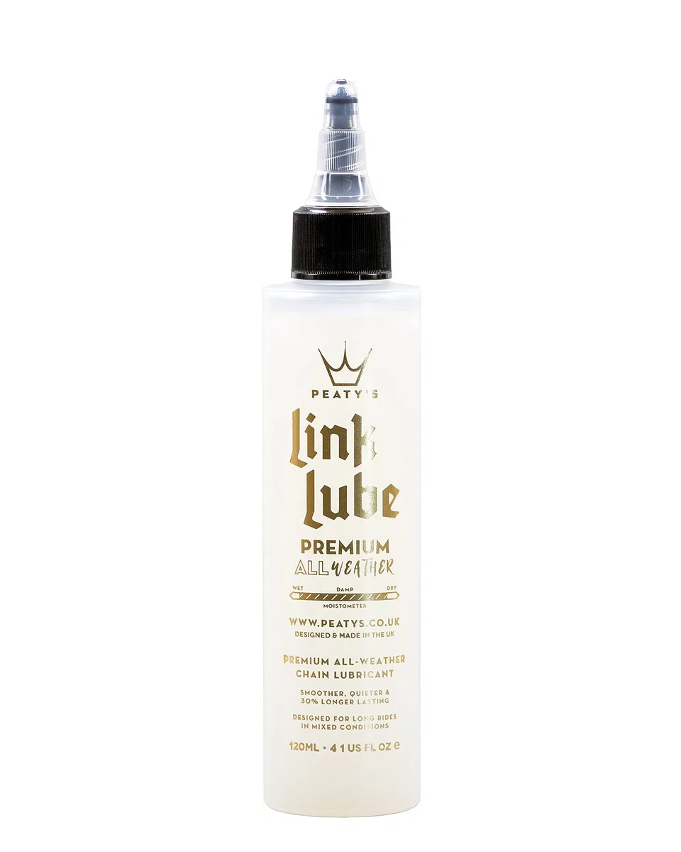 Peaty's Premium Link Lube Smar do łańcucha rowerowego na każdą pogodę - ultra gładki łańcuch, kaseta i koła zębate - 120 ml, biały