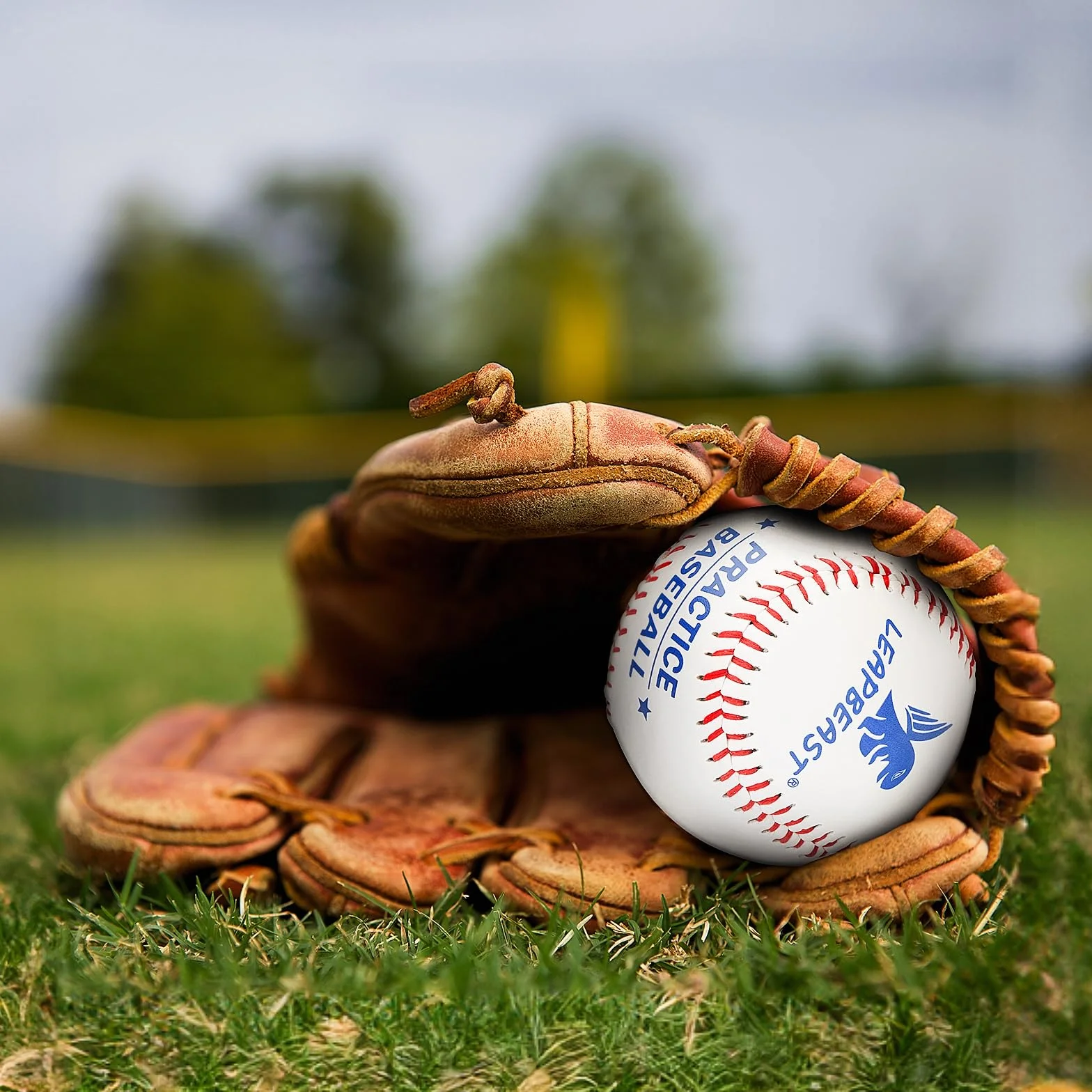 LeapBeast 3 sztuki piłek do baseballu, twardy/miękkie do baseballu, 9 cali, ręcznie robione piłki do baseballu do treningu ćwiczeń dla początkujących młodzieży