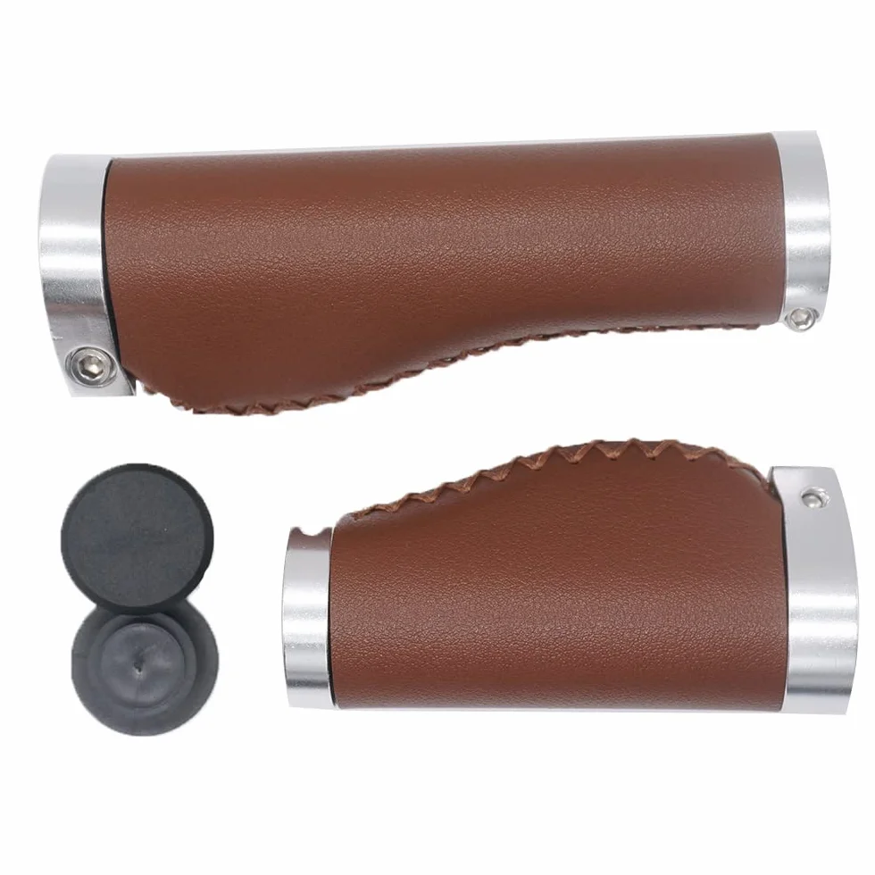 Uchwyty rowerowe antypoślizgowe PCW skóra mikrofibra ergonomiczne ręcznie szyte podwójna blokada 135/95 mm