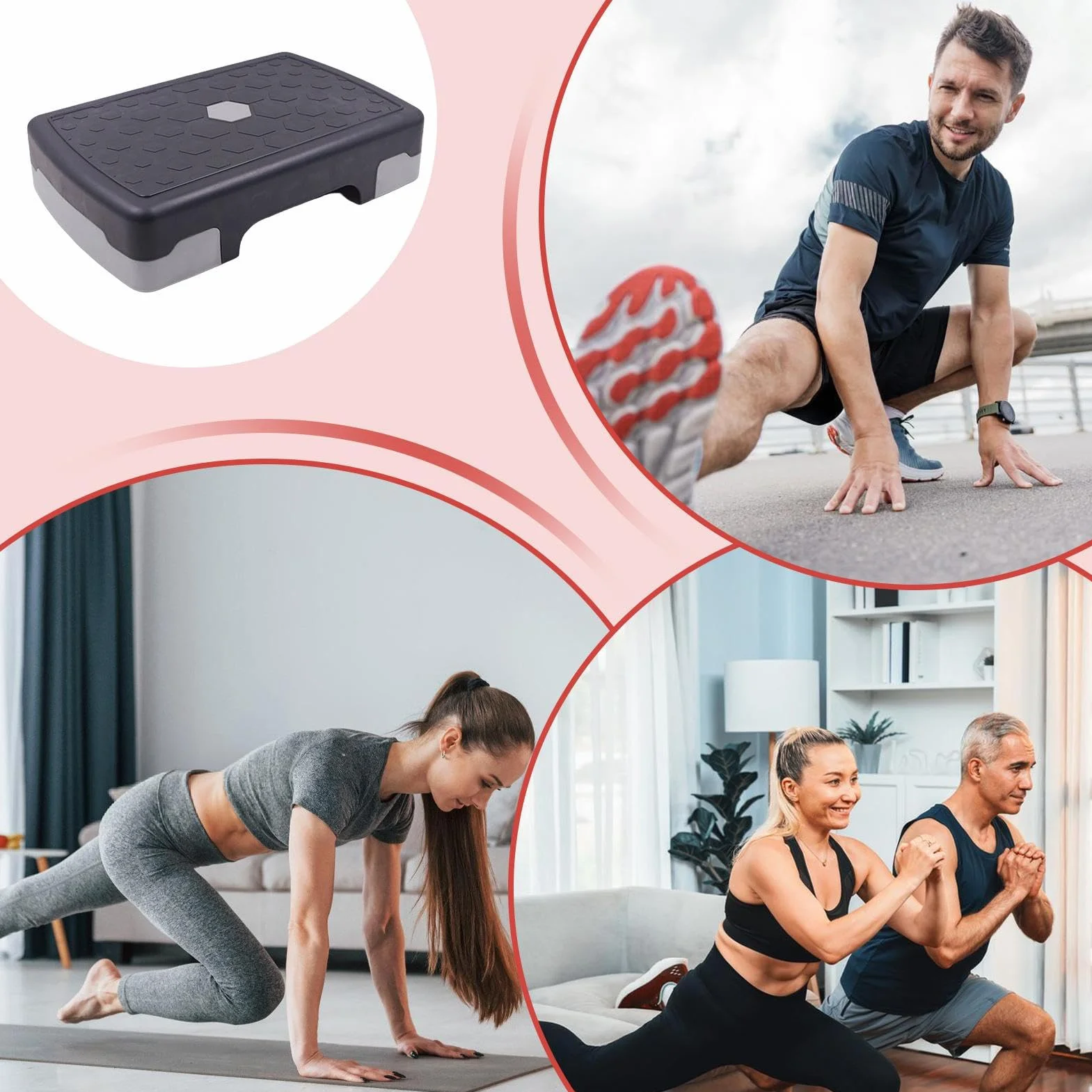 Aerobic Stepper Anti-Slip Fitness Step 11.81x3.94 inches Home Gym Workout