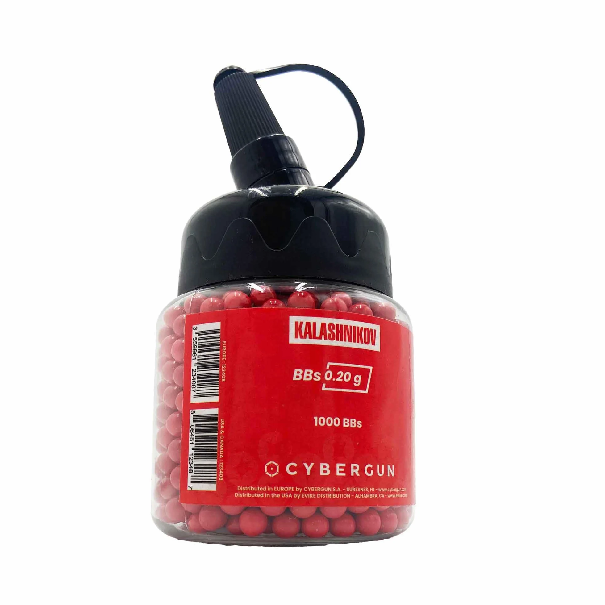 CYBERGUN Materiał eksploatacyjny Airsoft, 1000 czerwonych kulek, 6 mm - 0,20 g, wysoka jakość
