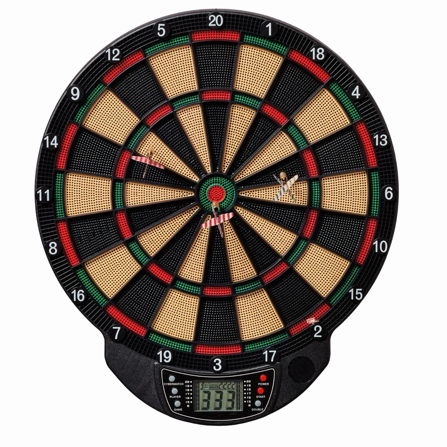 Best Sporting 862086 – elektroniczna tarcza do darta Bristol, tarcza do darta z 6 rzutkami i 12 końcówkami zapasowymi, wyświetlacz LCD i dźwięk, 21 gier w 65 wariantach, zasilana na baterie