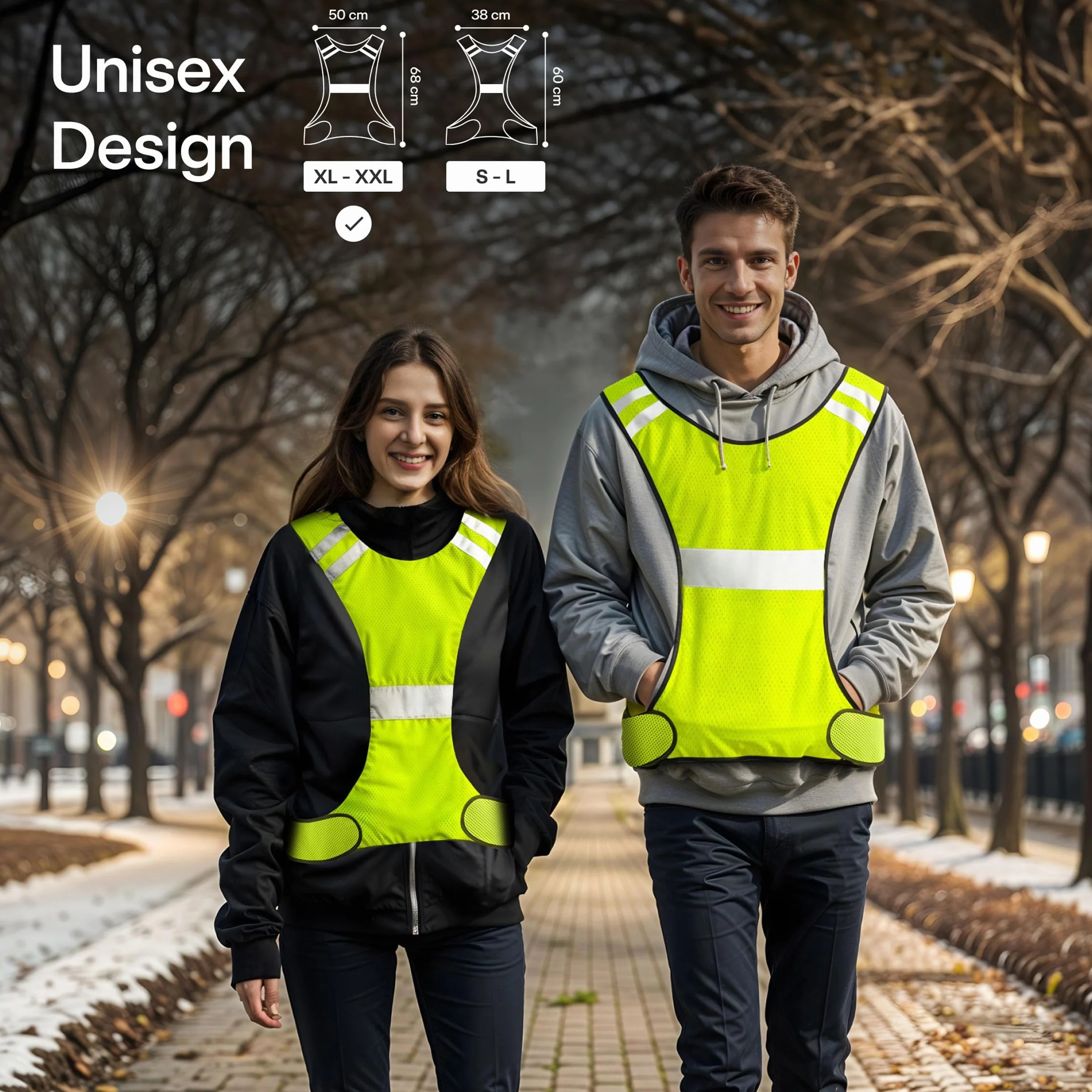 Kamizelka do Biegania - Odblaskowa Kamizelka do Biegania dla Kobiet i Mężczyzn - Wysoka Widoczność i Komfort - Perfekcyjna na Nocne Biegi i Cykling (XL - XXL)