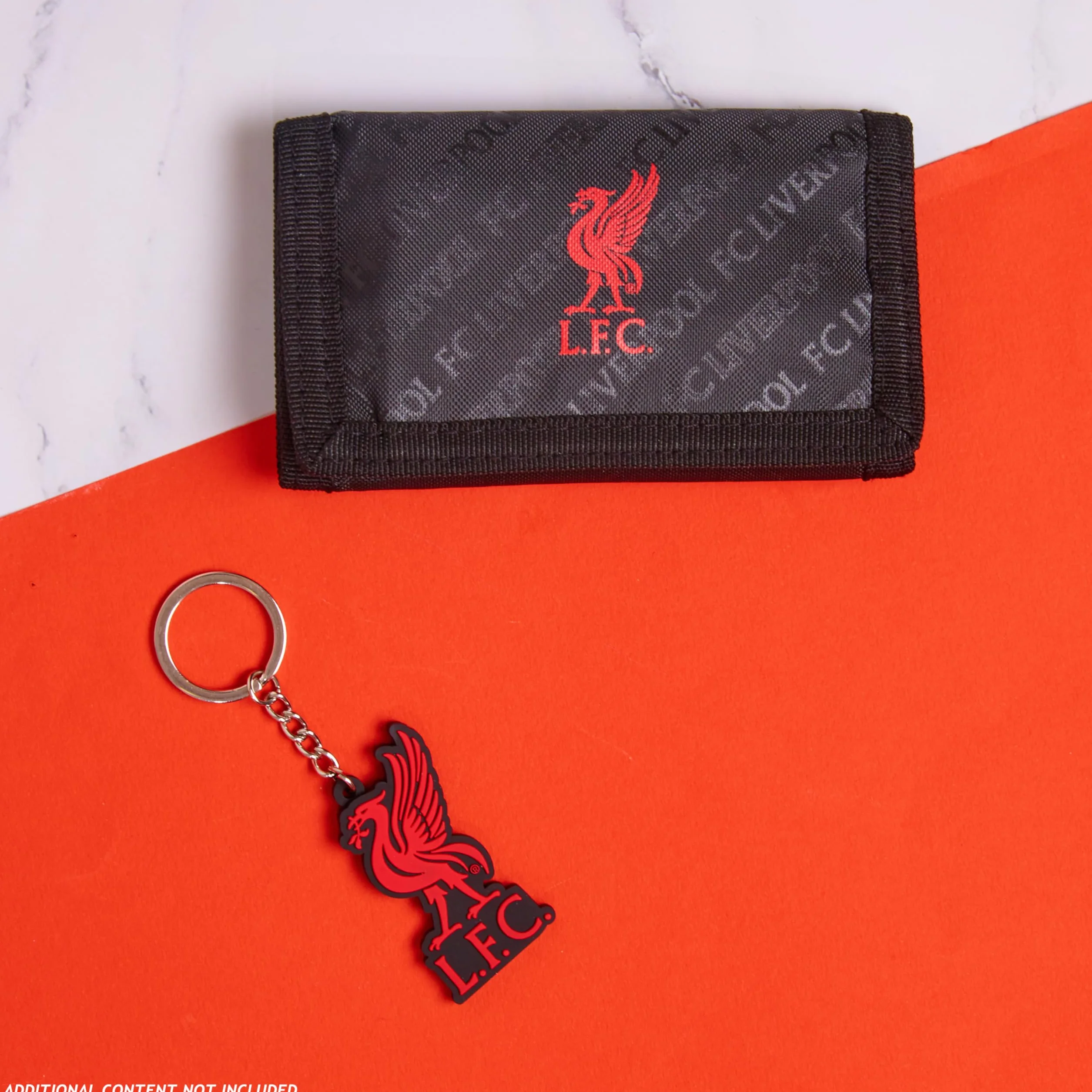 Liverpool F.C. Zestaw akcesoriów do portfela dla fanów sportu z przegródkami na karty i kieszenią na monety, sprzęt kibica, prezenty piłkarskie dla chłopców, Czarny, Jeden rozmiar, Nowoczesny