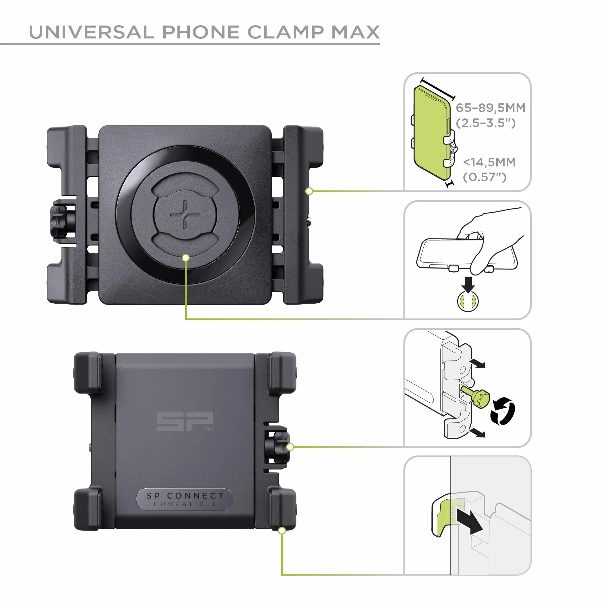 SP Connect Uniwersalny Uchwyt Rowerowy na Telefon 58-85mm Stojak Smartfona Rower Górski