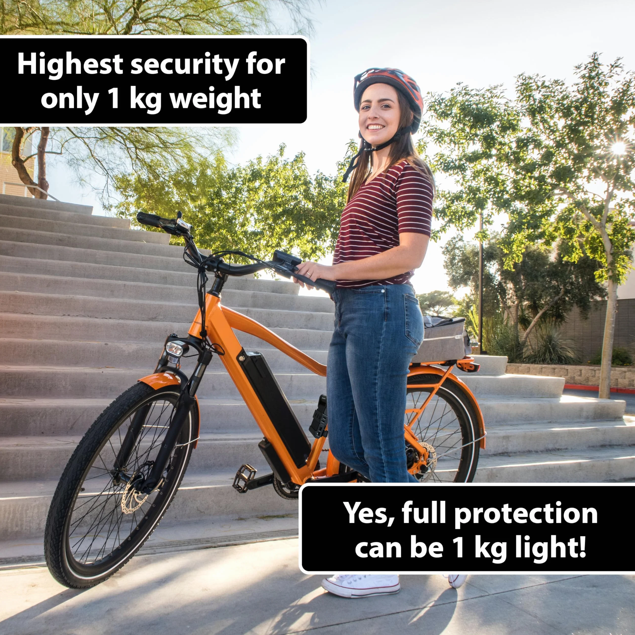 KOHLBURG Zapięcie składane do roweru najwyższe bezpieczeństwo przy wadze tylko 1kg – 89cm – Zapięcie rowerowe z uchwytem – bardzo bezpieczne zapięcie rowerowe jako zamek do hulajnogi elektrycznej