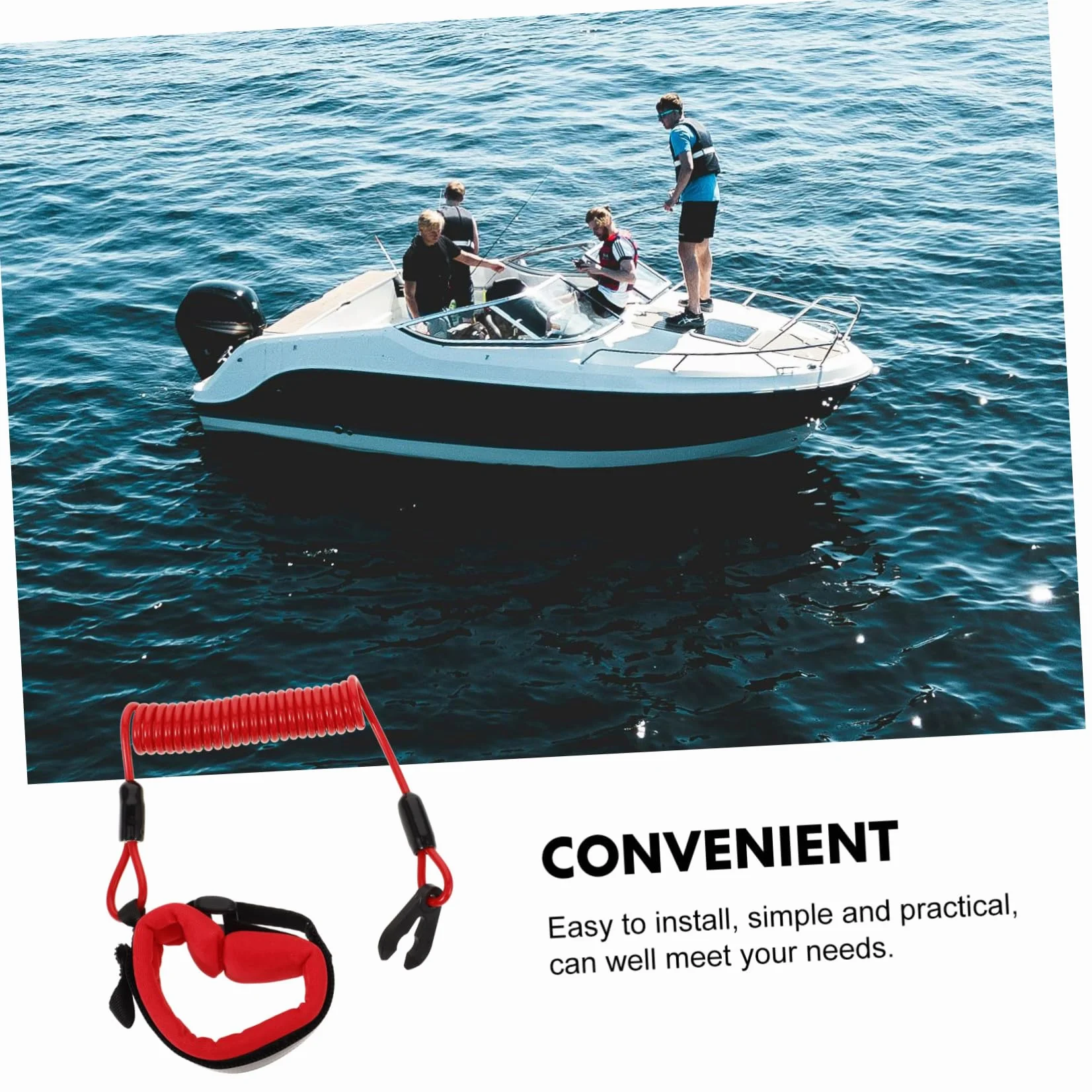 Boat Engine Lanyard Safety Cord for Emergency Shutoff Easy Installation Safety Lanyard for Boat Owners