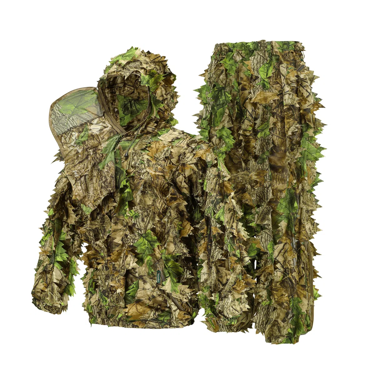 Camo kurtka myśliwska, kombinezon z liści