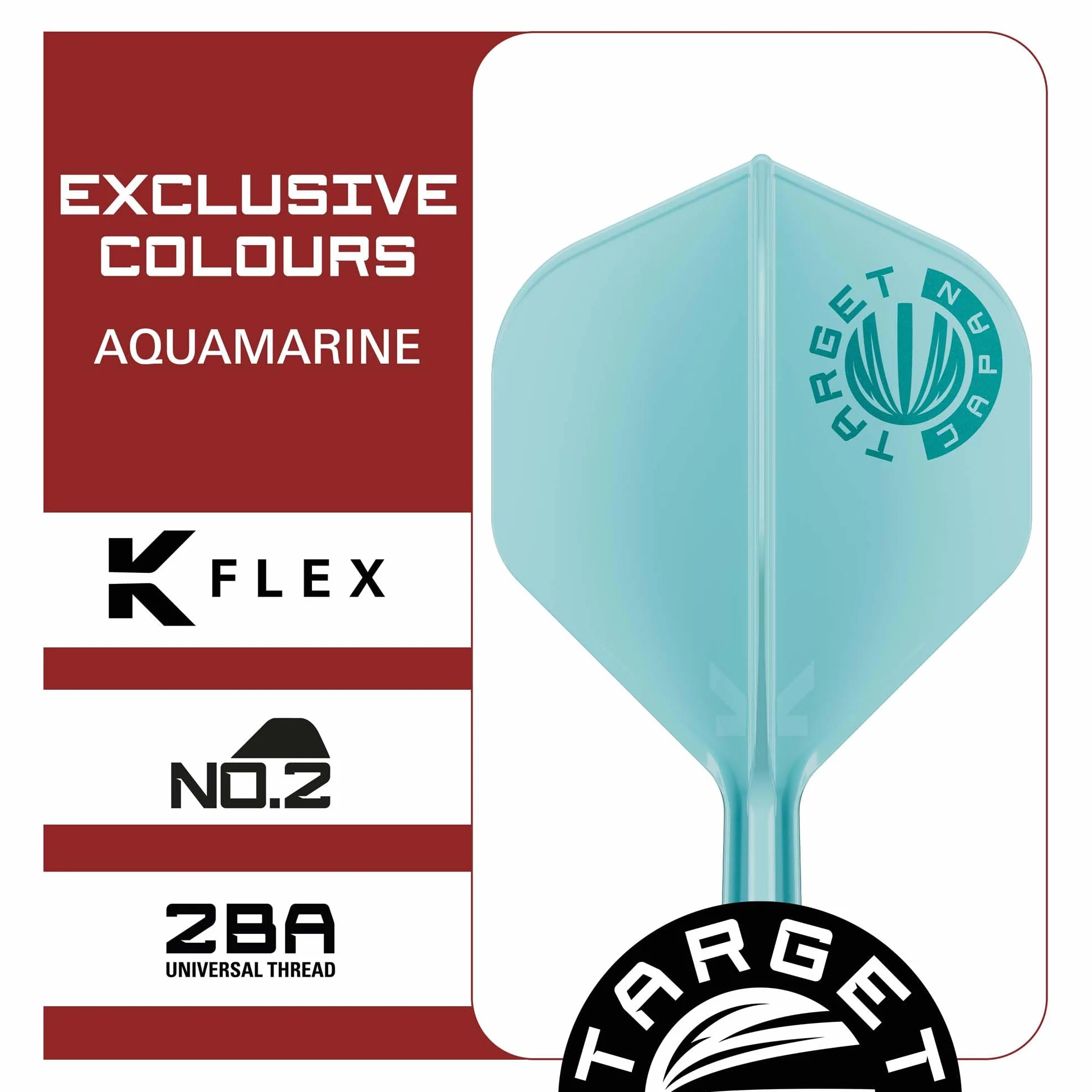 Target Japan Aqua K Flex Dart Flights and Shaft System, No.2/No.6 | 3-pak Kflex All In One Flight, ekskluzywne akcesoria dla Japonii | Trzonek do rzutek K-Flex - Short/Intermediate/Medium
