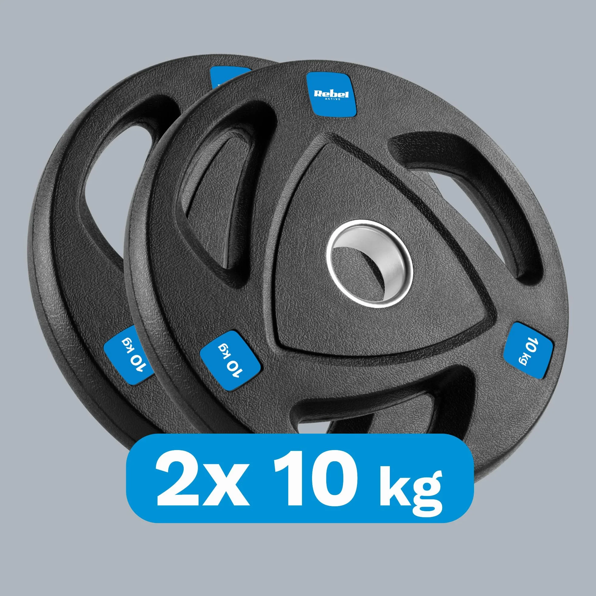 Rebel Zestaw Obciążeń Żeliwnych Gumowanych 2x10kg Otwór Olimpijski 51mm RBA-2110