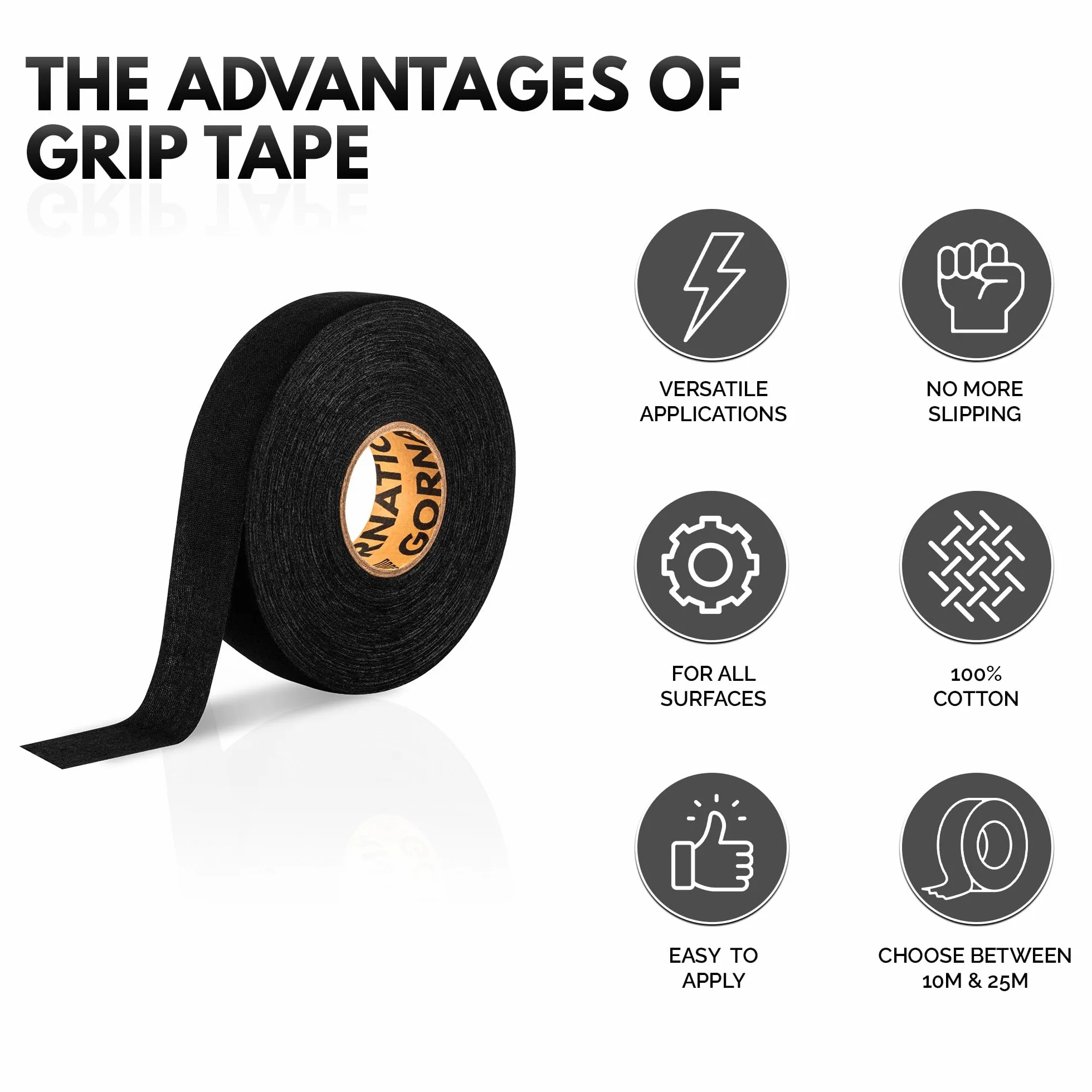 GORNATION Grip Tape Taśma klejąca do hantli 25 m