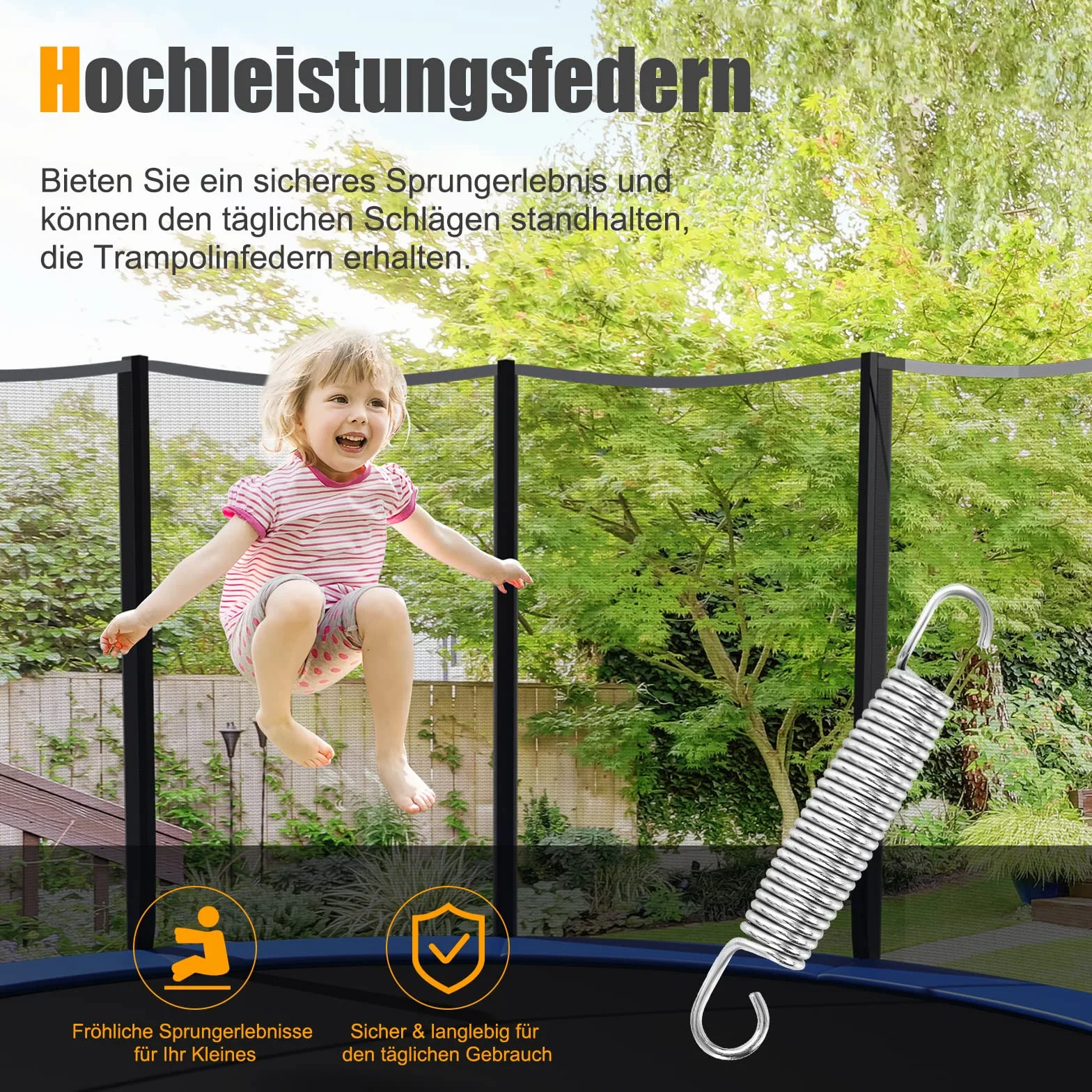 COSTWAY 20 sztuk sprężyn zapasowych do trampoliny 140 mm/180 mm, sprężyna do trampoliny z ocynkowanej stali, do trampoliny φ244 cm 305 cm 366 cm 427 cm 457 cm 487 cm