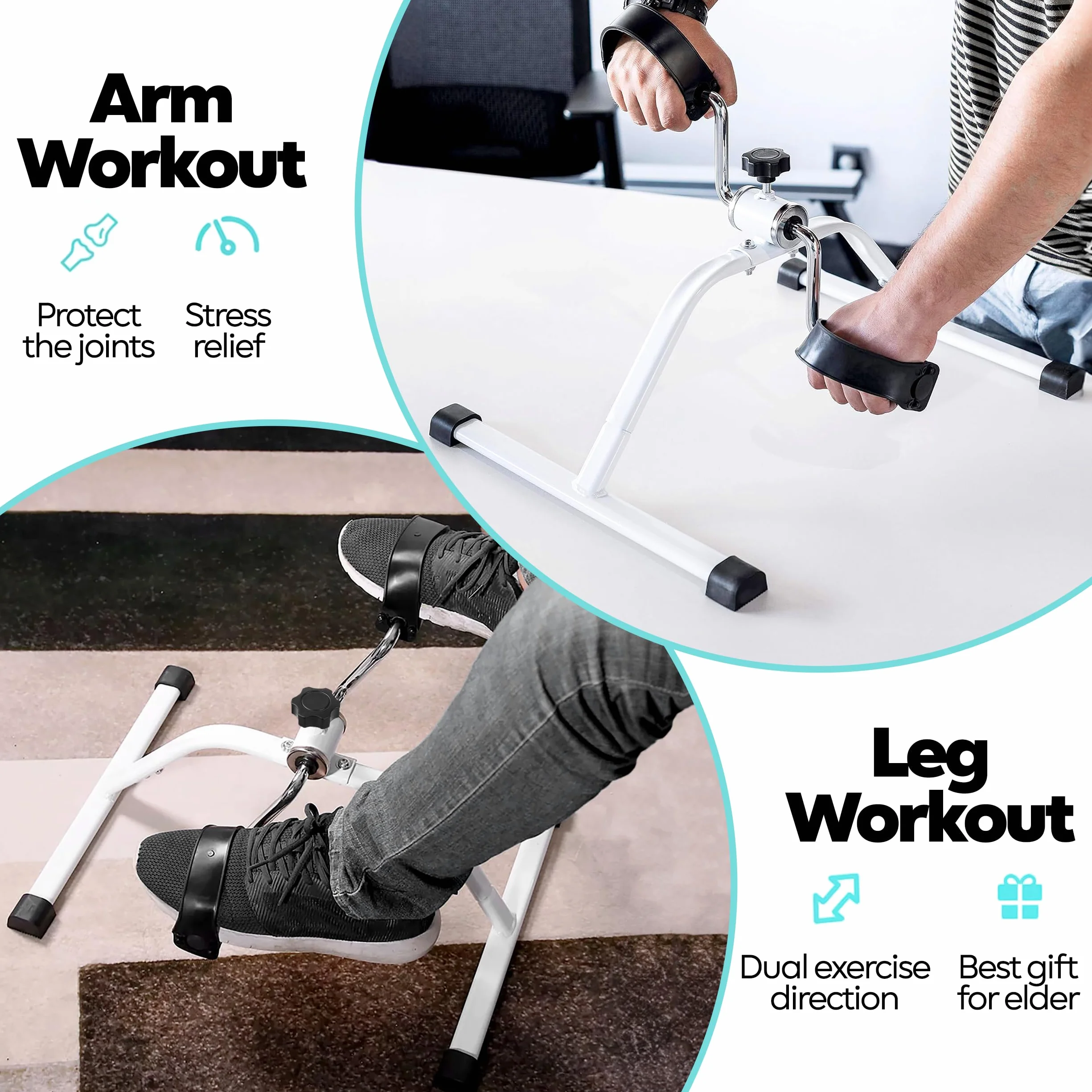 TechFit trenera PED1, mini rower stacjonarny do użytku domowego i biurowego, łatwa maszyna do treningu na ręce i nogi, odpowiednia do lekkiej regeneracji