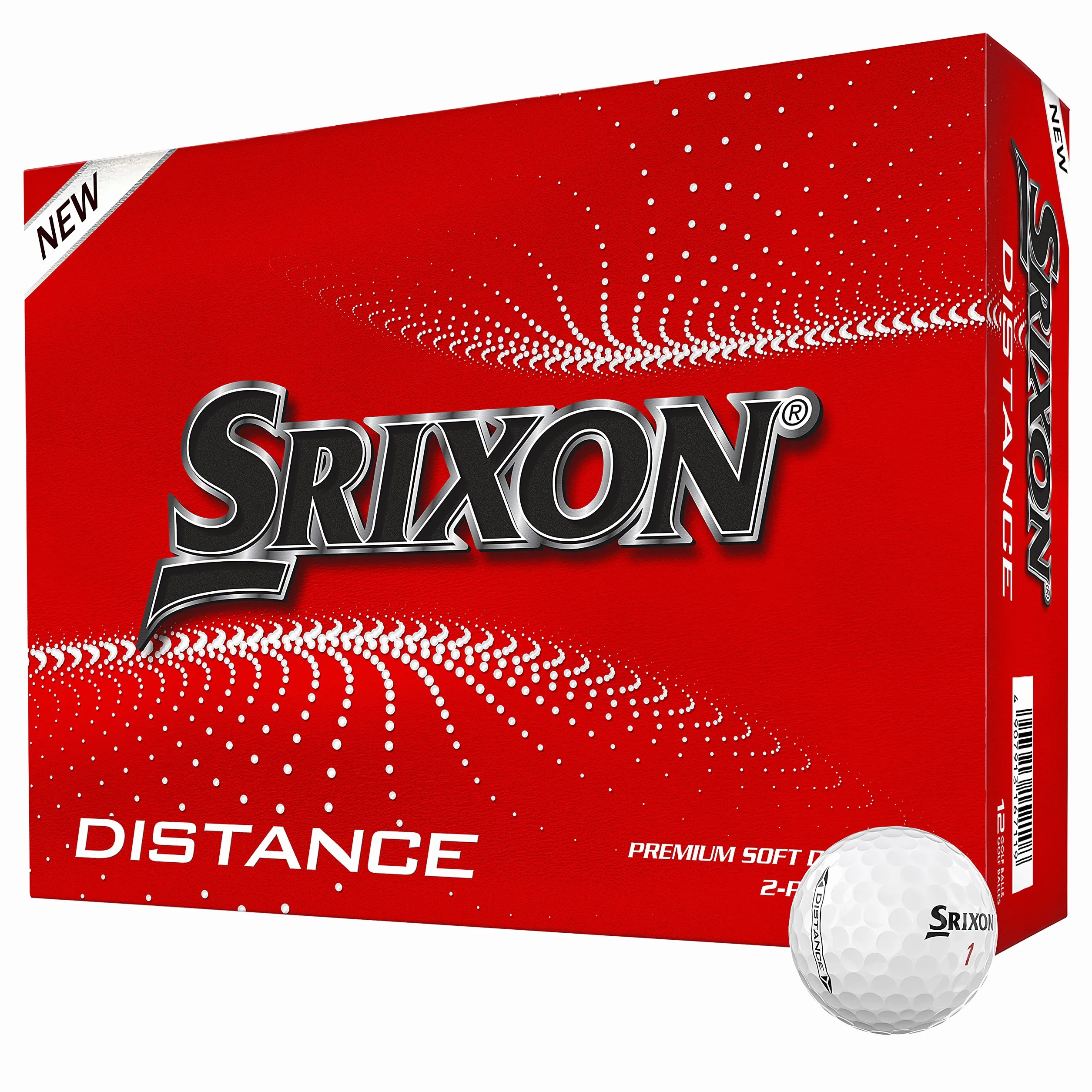 Srixon Odległość 10 (NOWY MODEL) - kilkanaście piłek golfowych - wysoka prędkość i responsywność - odporne i trwałe - akcesoria golfowe premium i prezenty golfowe, białe