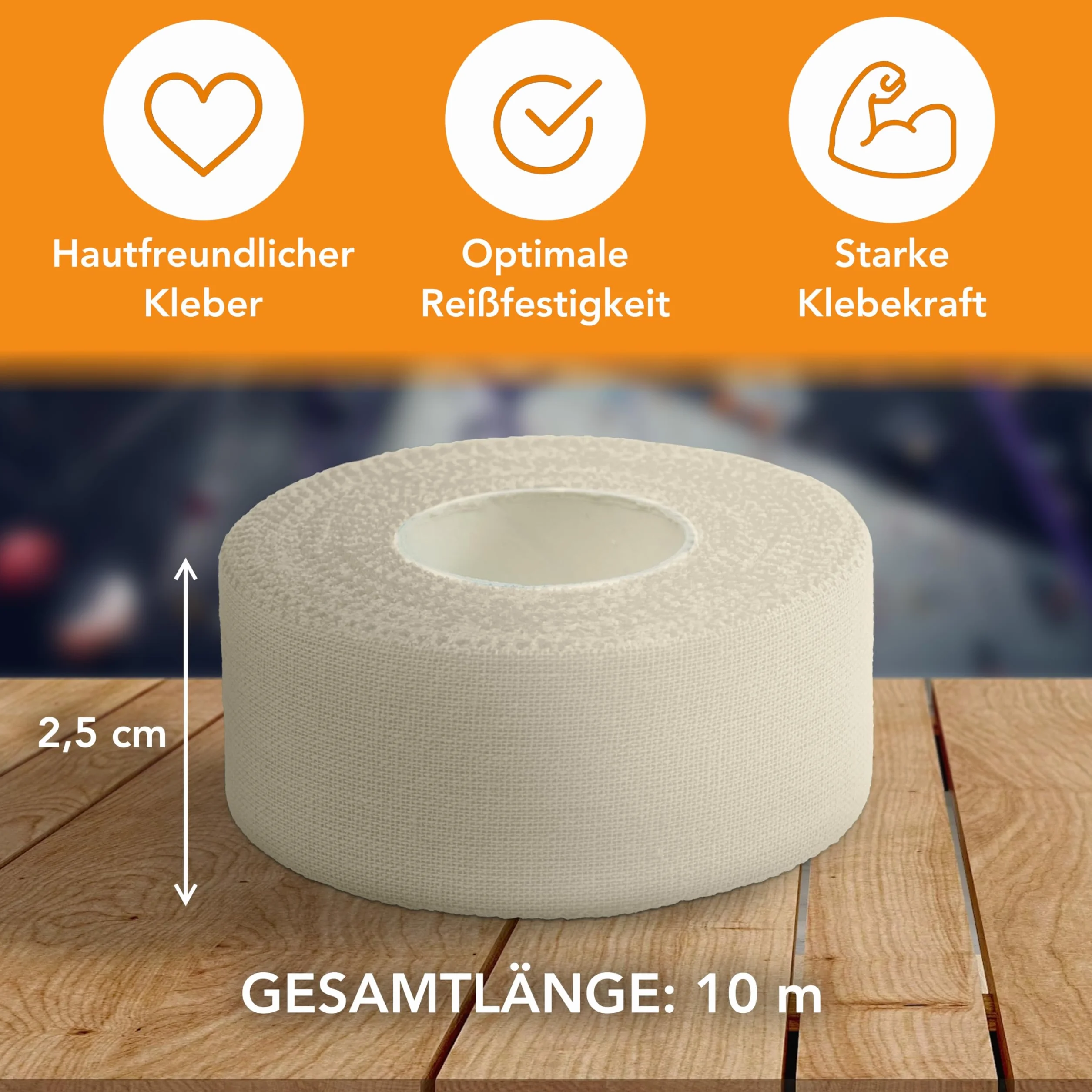 Mantle taśma na palce 2,5 cm x 10 m, 3 rolki, biała, wspinaczka, bouldering, sztuki walki, siatkówka, piłka ręczna, koszykówka, sport siłowy, taśma sportowa