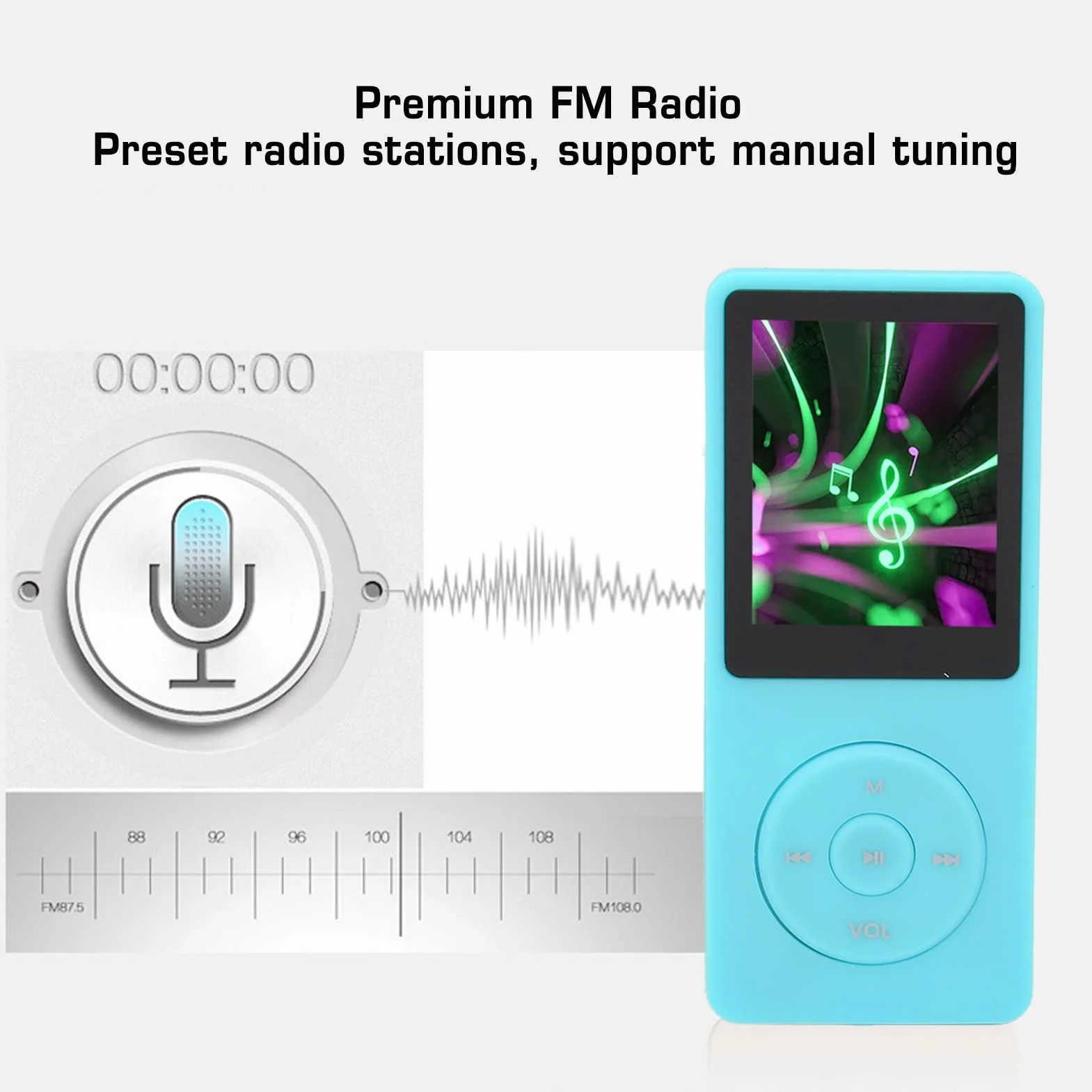 Odtwarzacz Mp3 Mp4 8GB 64GB 1,8 Cala Radio FM Sportowy
