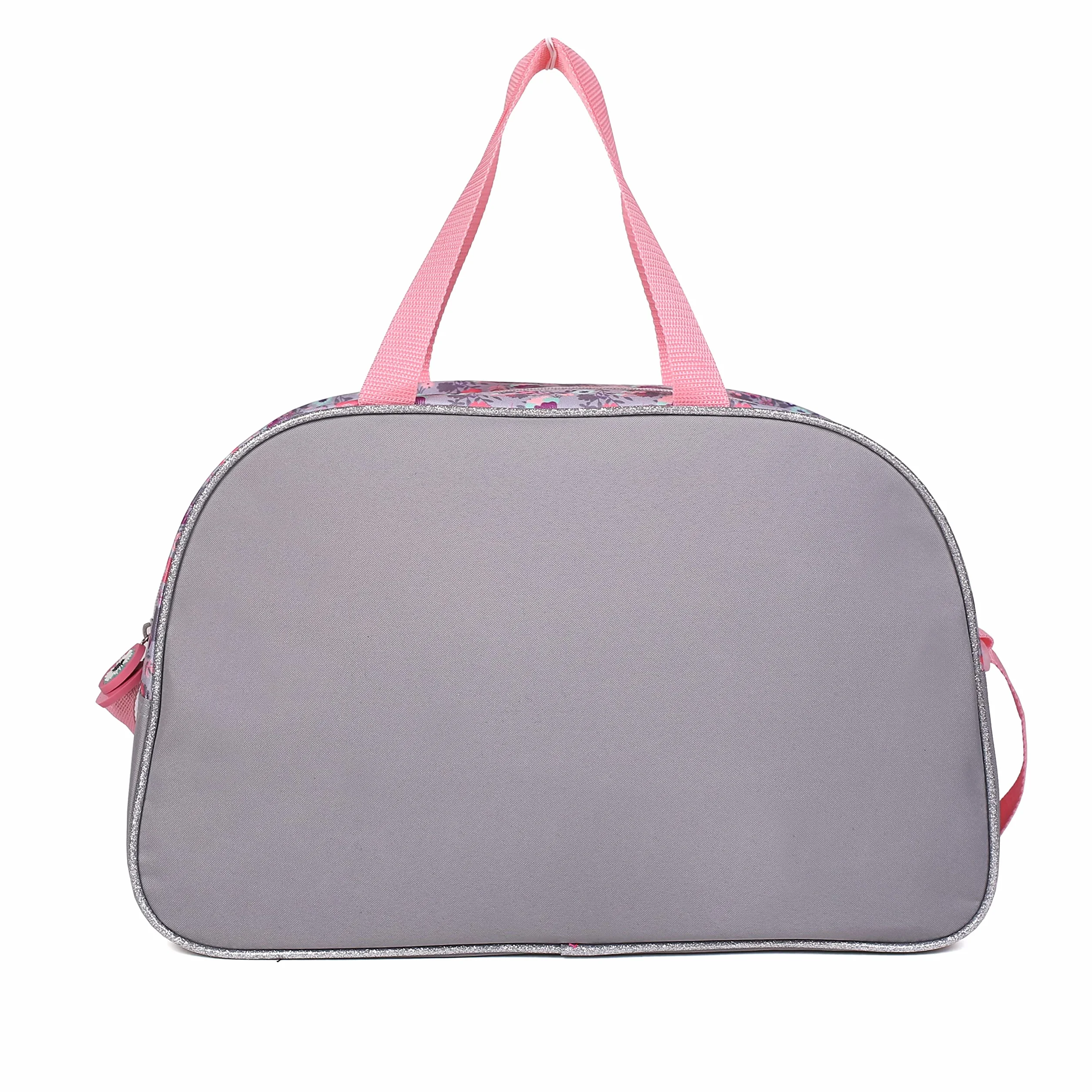 KO20 torba sportowa/podróżna, dla dziewcząt, konie, 40 x 25 x 13 cm, różowo-szara