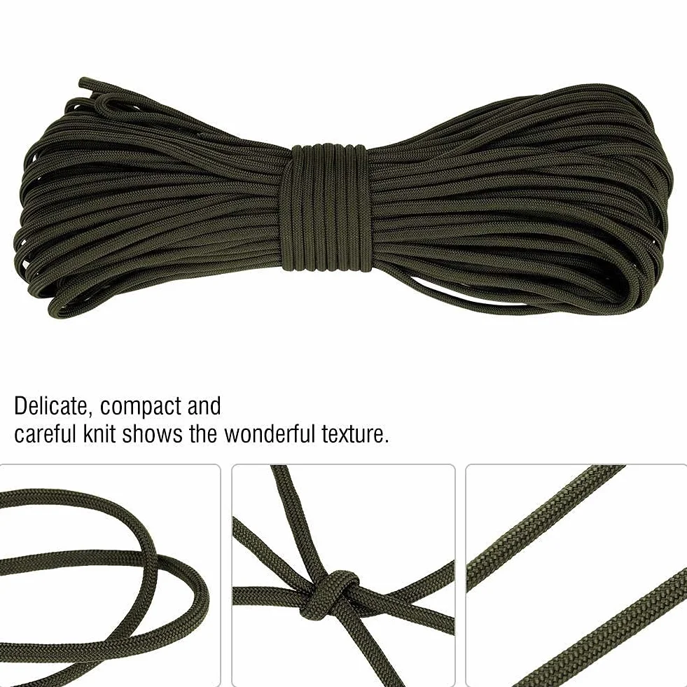 Paracord survivalowy VGEBY wytrzymały zielony wojskowy