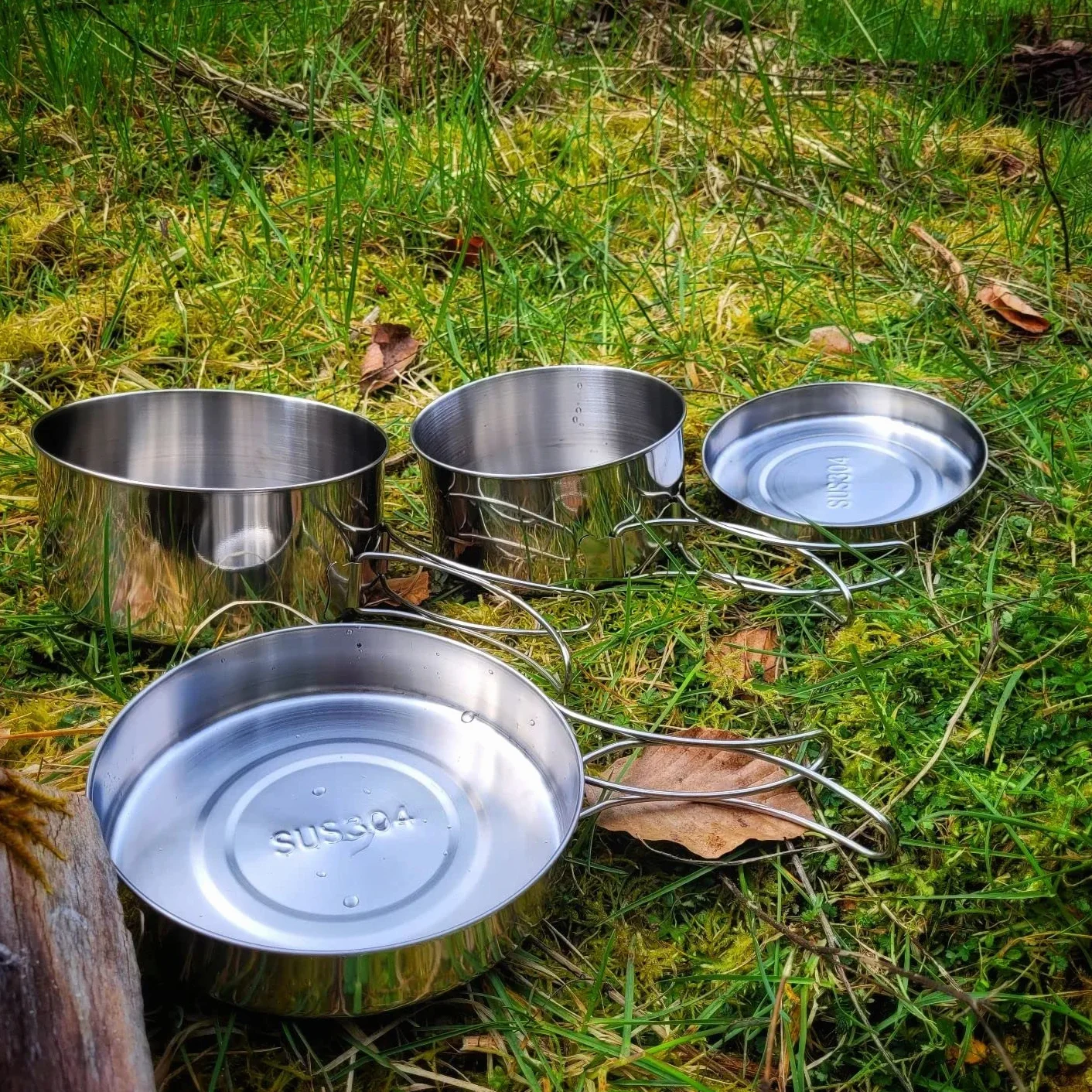 Bestargot Zestaw naczyń kempingowych z patelnią, naczynia do gotowania na zewnątrz, garnki piknikowe, ultralekki, zestaw garnków kempingowych, zestaw naczyń kempingowych do bushcraft