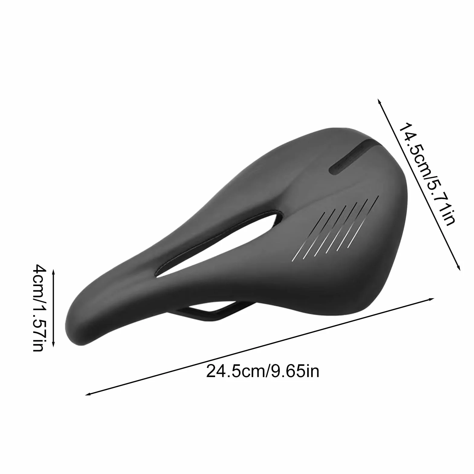 Tapicerowane siedzisko rowerowe 9,65 x 5,71 x 1,57 cala wodoodporne antypoślizgowe czarne